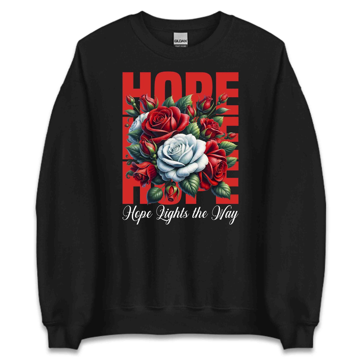 Hope Lights the Way Inspirational Red and White Roses Motivational Floral | PRODUCT CODE: HPEOLGHTWYMS
