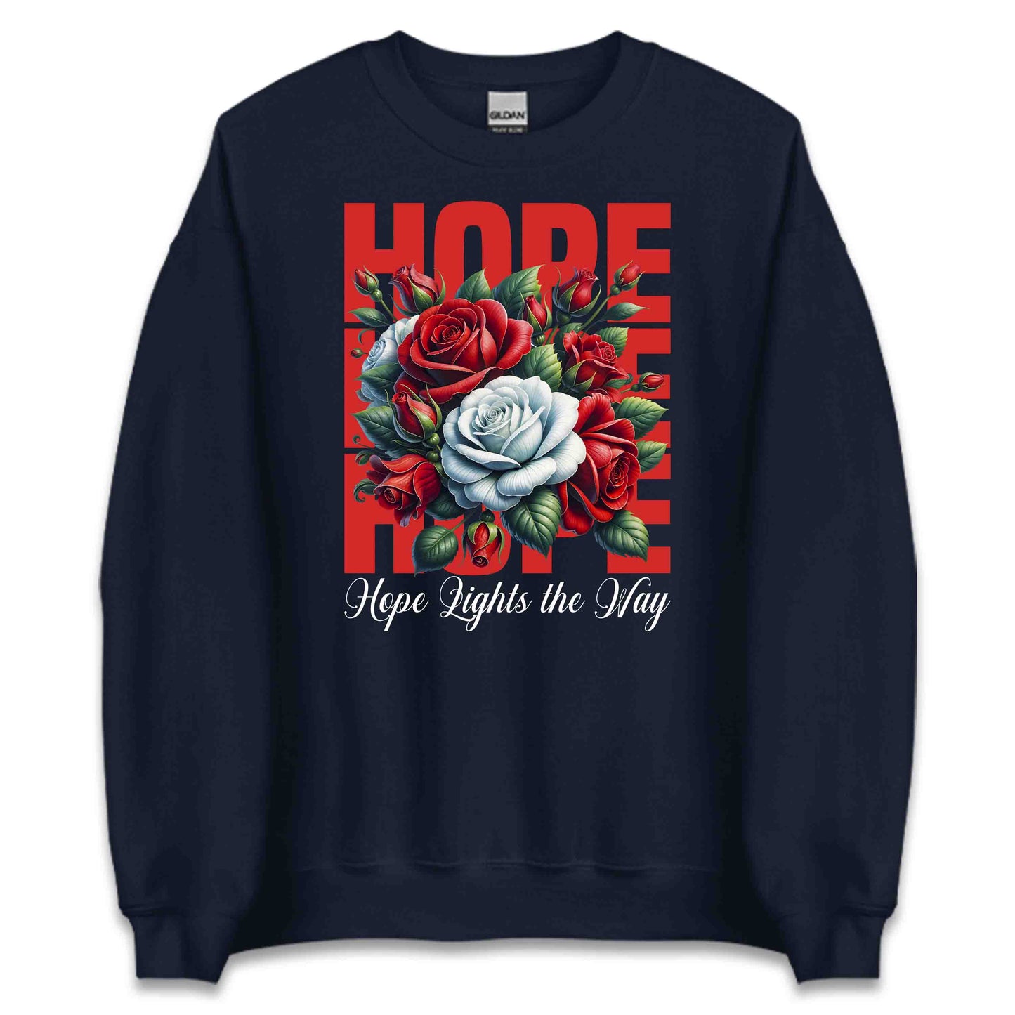 Hope Lights the Way Inspirational Red and White Roses Motivational Floral | PRODUCT CODE: HPEOLGHTWYMS