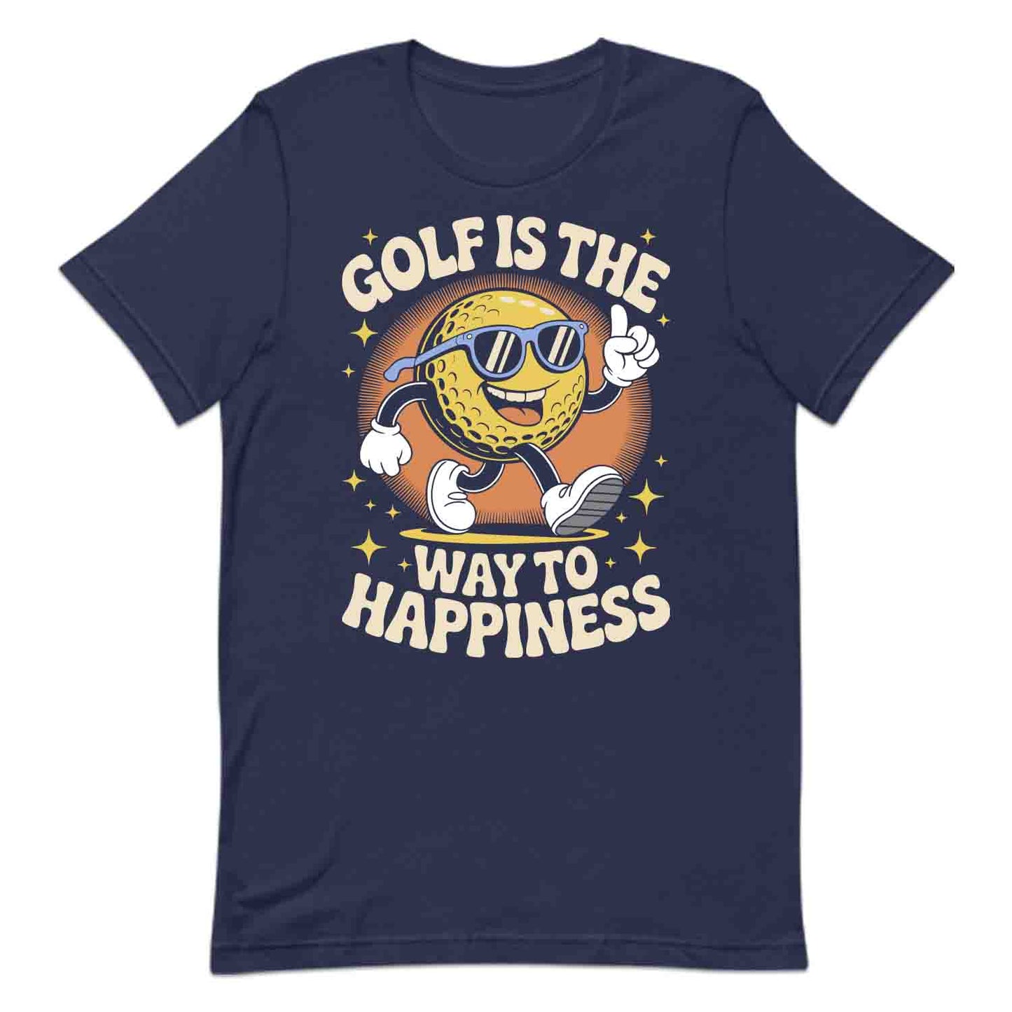 Happy Golf Ball T-Shirt, Retro Golf Sweatshirt, Vintage Golf Lovers Hoodie | PRODUCT CODE: HPRETSACY