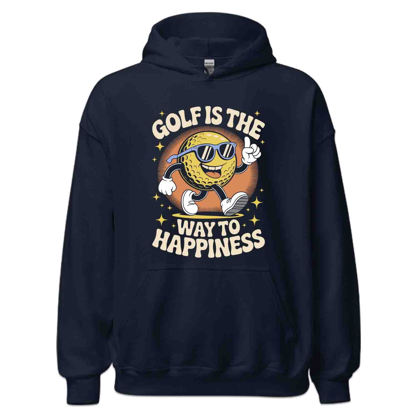 Happy Golf Ball T-Shirt, Retro Golf Sweatshirt, Vintage Golf Lovers Hoodie | PRODUCT CODE: HPRETSACY