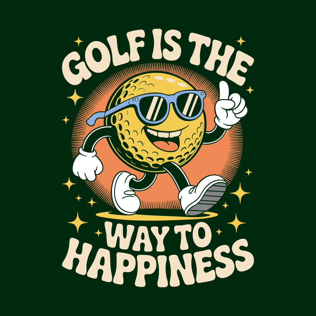 Happy Golf Ball T-Shirt, Retro Golf Sweatshirt, Vintage Golf Lovers Hoodie | PRODUCT CODE: HPRETSACY