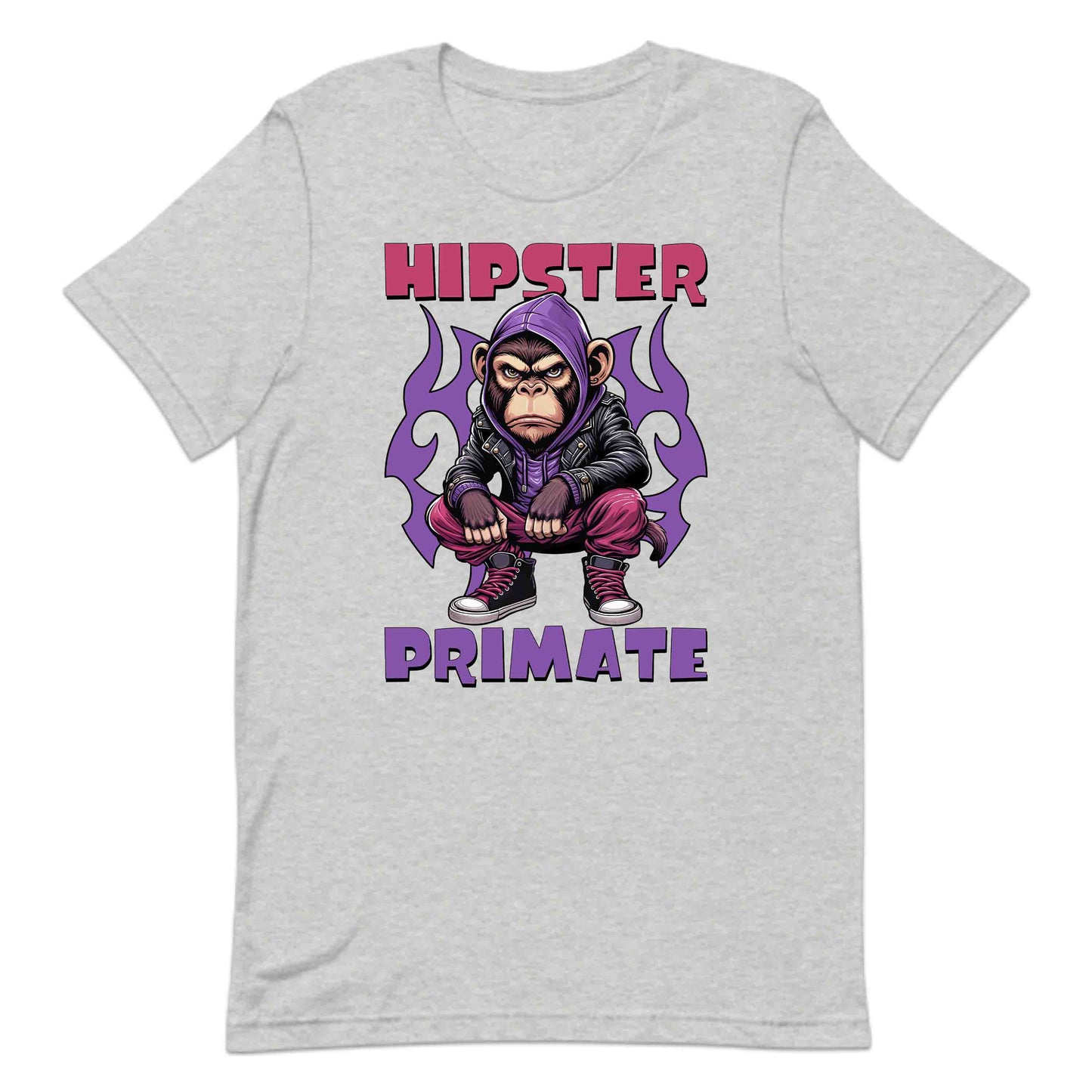 Hipster Primate Gorilla in Leather Jacket & Hoodie Iconic Urban Streetwear | PRODUCT CODE: HPSTRSWNTQYC