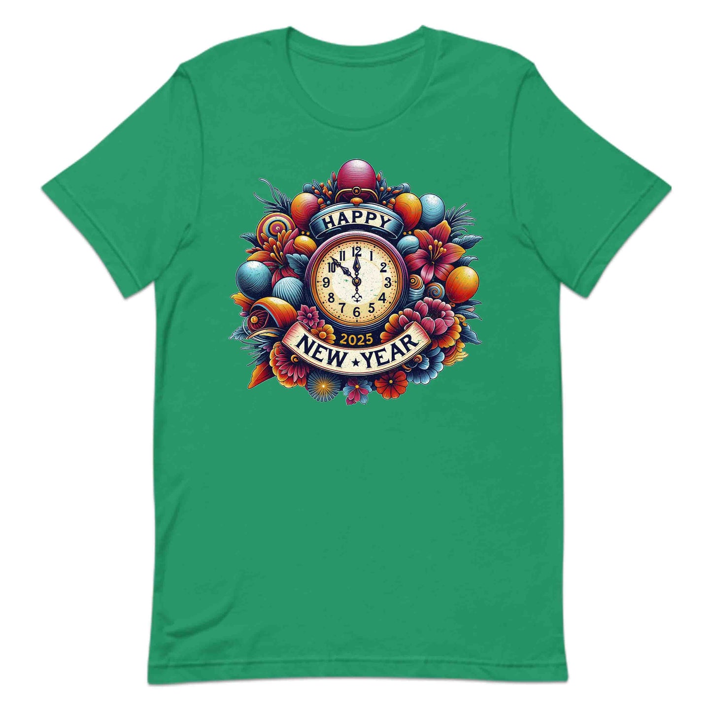 Happy New Year 2025 Vintage Countdown Retro Floral Clock NYE | PRODUCT CODE: HPYENWFVCUT