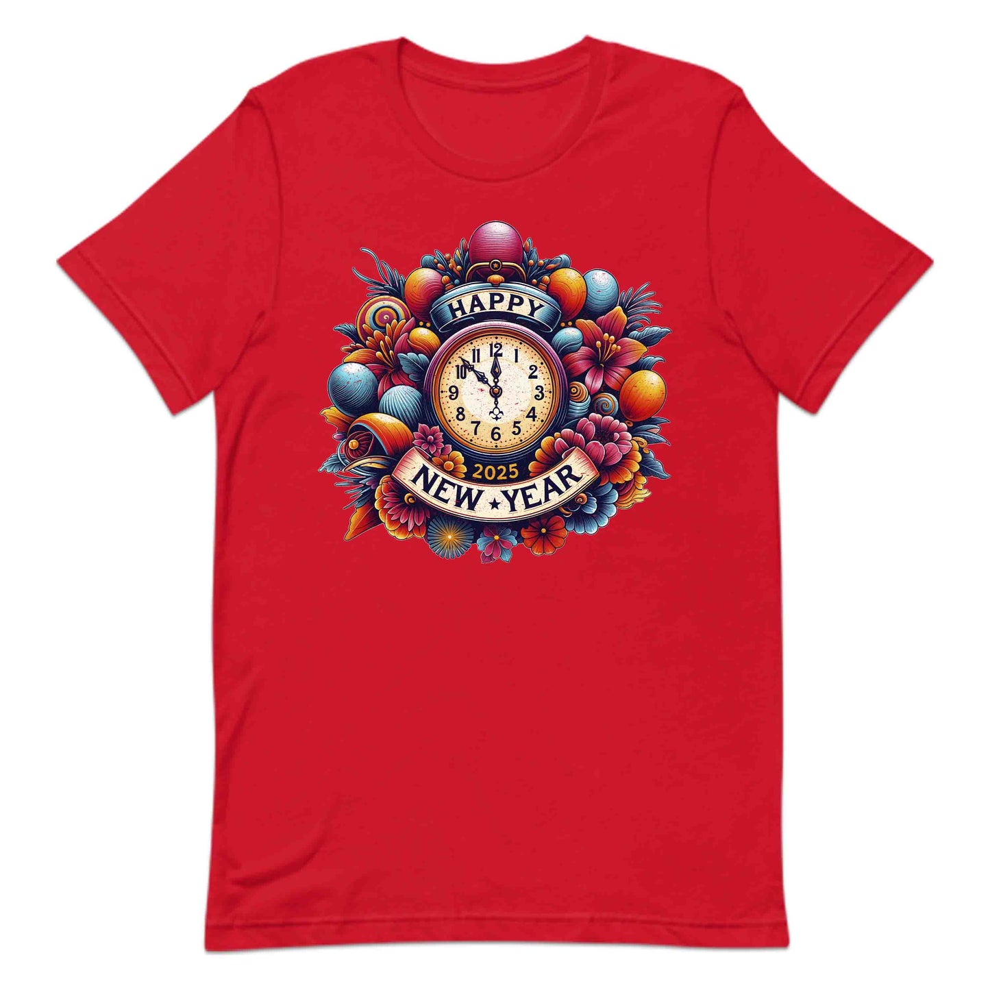 Happy New Year 2025 Vintage Countdown Retro Floral Clock NYE | PRODUCT CODE: HPYENWFVCUT