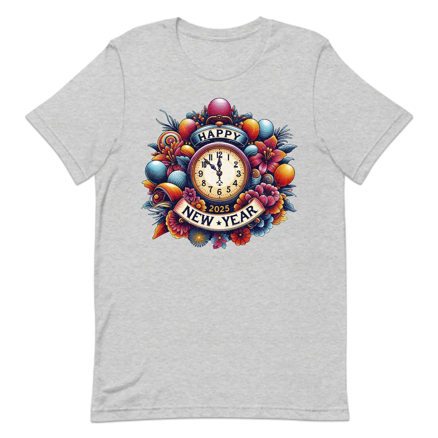 Happy New Year 2025 Vintage Countdown Retro Floral Clock NYE | PRODUCT CODE: HPYENWFVCUT