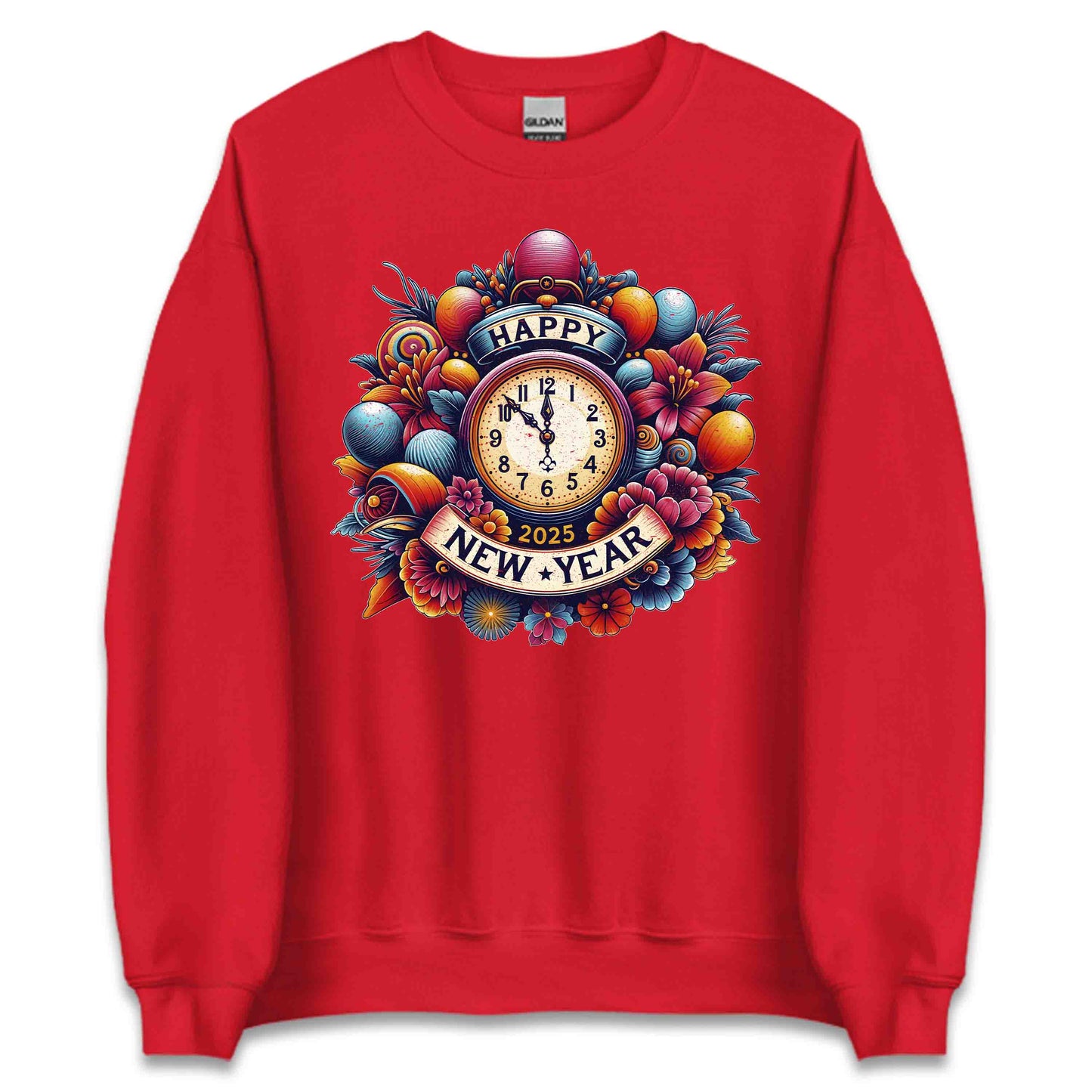 Happy New Year 2025 Vintage Countdown Retro Floral Clock NYE | PRODUCT CODE: HPYENWFVCUT