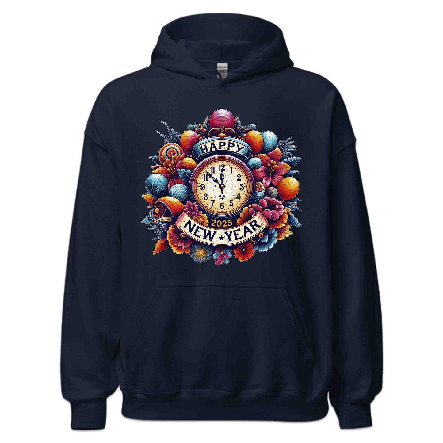 Happy New Year 2025 Vintage Countdown Retro Floral Clock NYE | PRODUCT CODE: HPYENWFVCUT