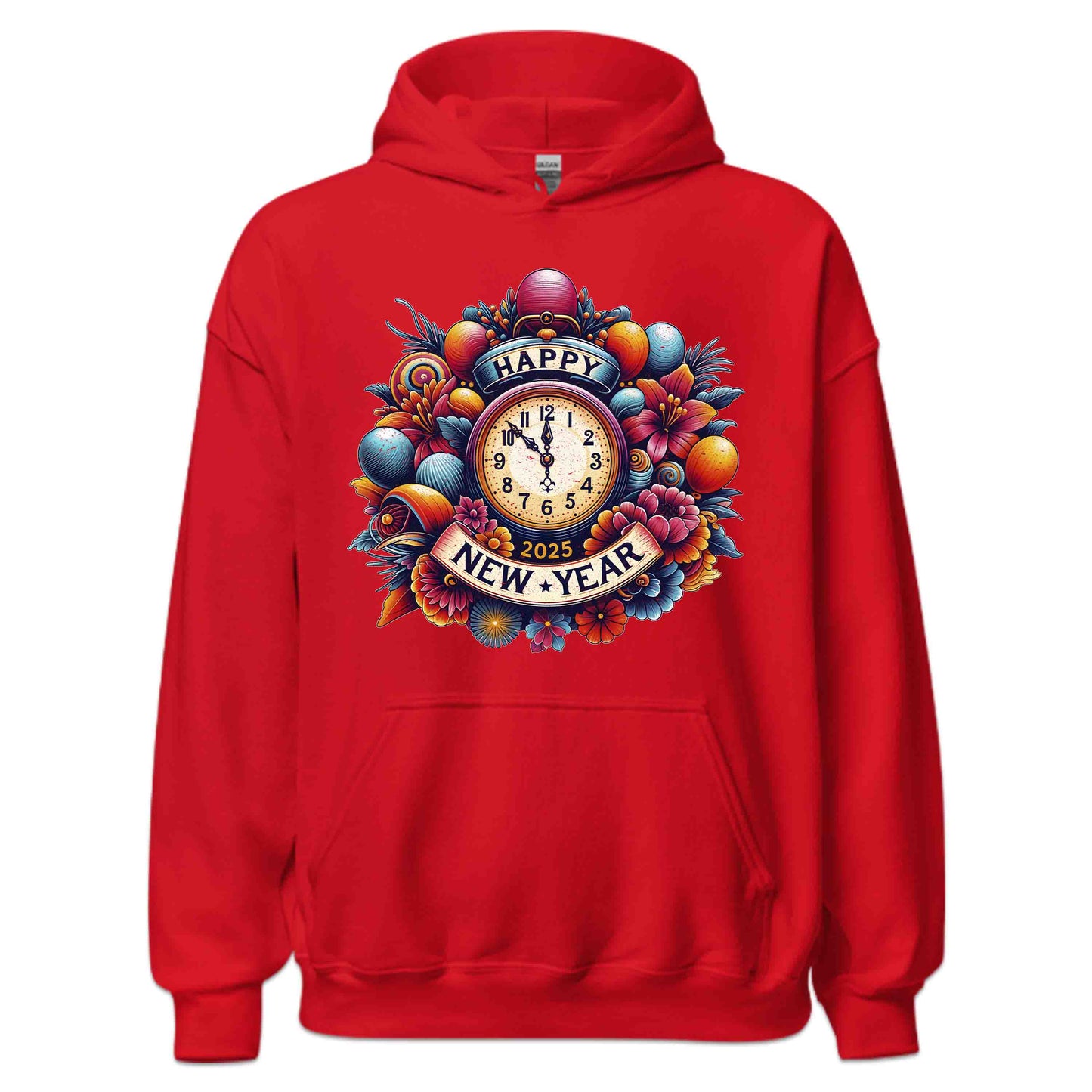 Happy New Year 2025 Vintage Countdown Retro Floral Clock NYE | PRODUCT CODE: HPYENWFVCUT