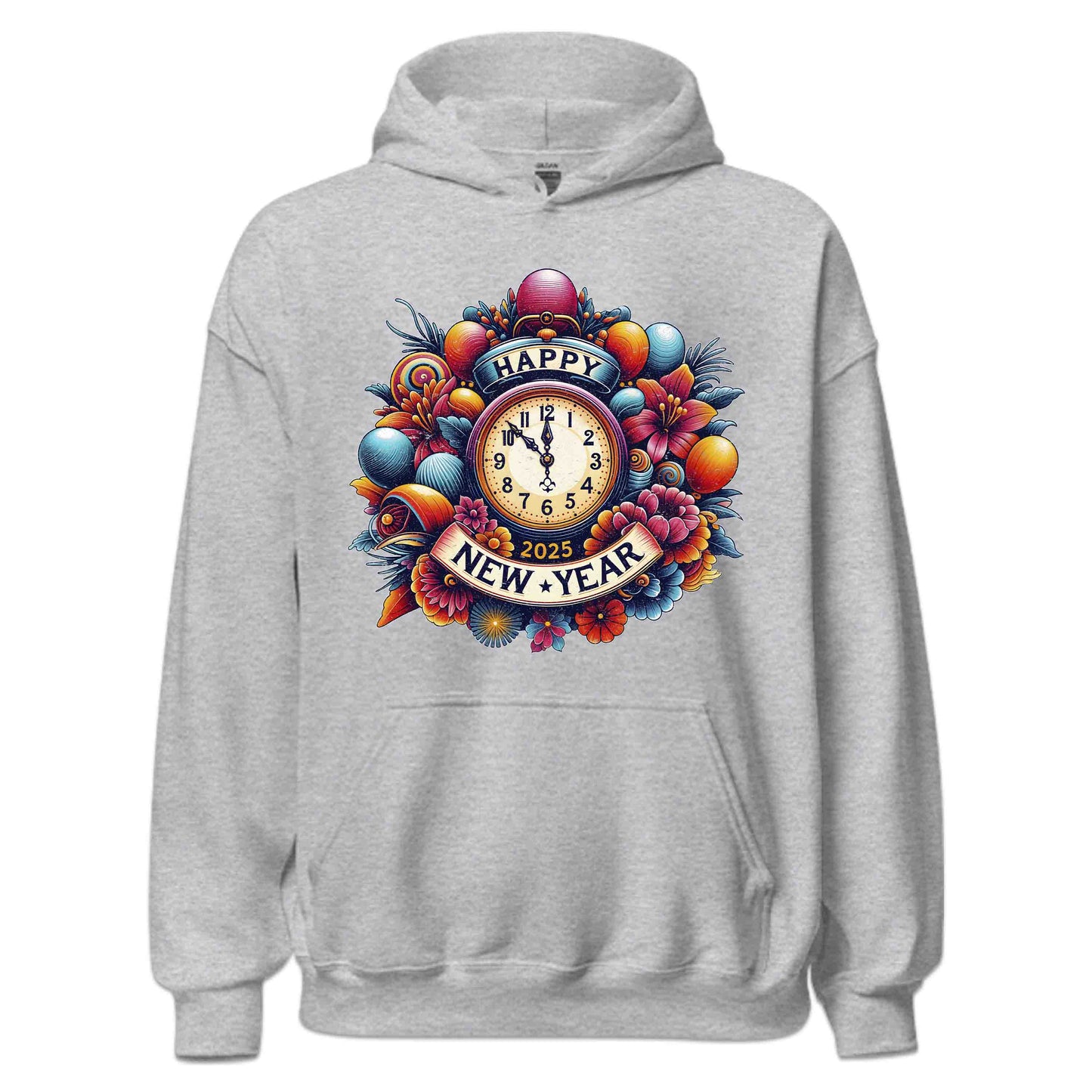 Happy New Year 2025 Vintage Countdown Retro Floral Clock NYE | PRODUCT CODE: HPYENWFVCUT