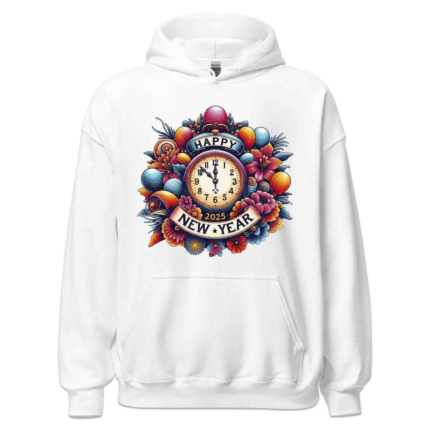 Happy New Year 2025 Vintage Countdown Retro Floral Clock NYE | PRODUCT CODE: HPYENWFVCUT