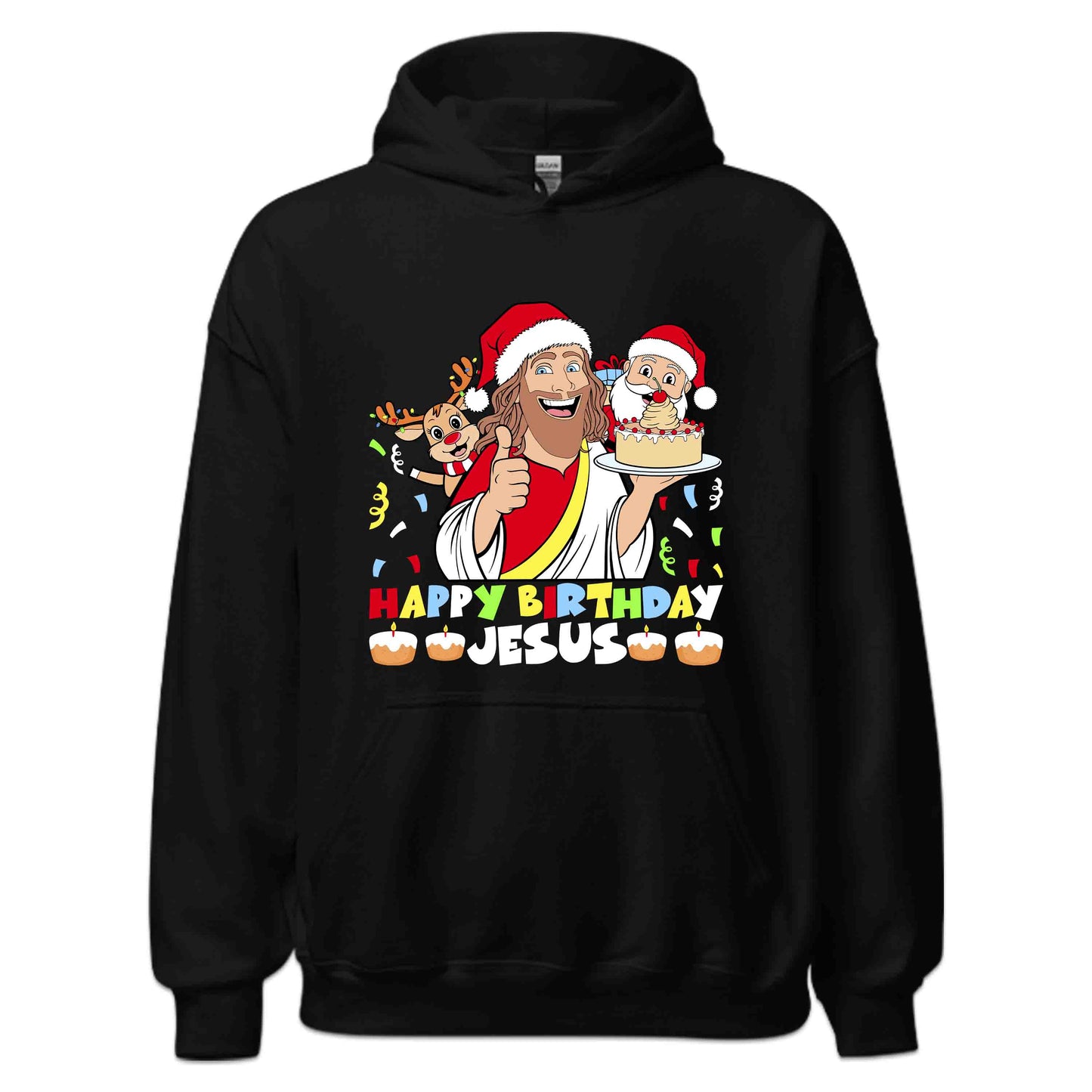 Happy Birthday Jesus Joyful Christmas Xmas Santa Reindeer | PRODUCT CODE: HPYJSUBRTHC