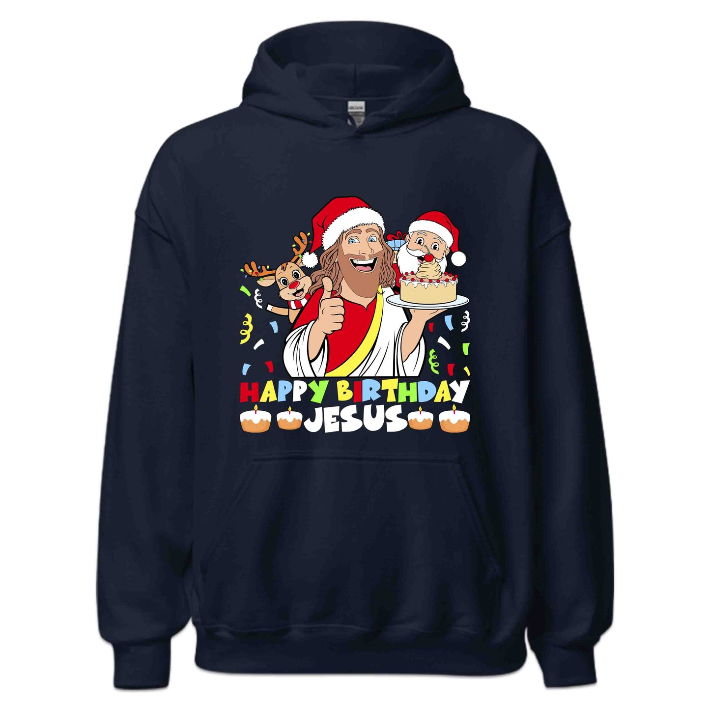Happy Birthday Jesus Joyful Christmas Xmas Santa Reindeer | PRODUCT CODE: HPYJSUBRTHC