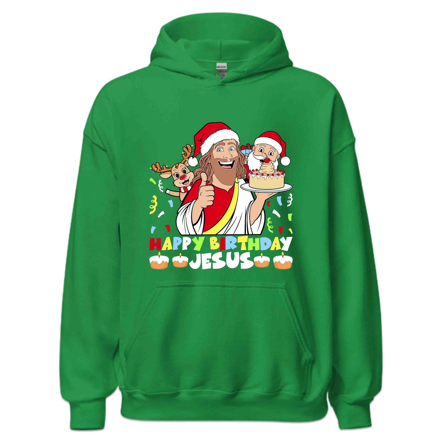 Happy Birthday Jesus Joyful Christmas Xmas Santa Reindeer | PRODUCT CODE: HPYJSUBRTHC