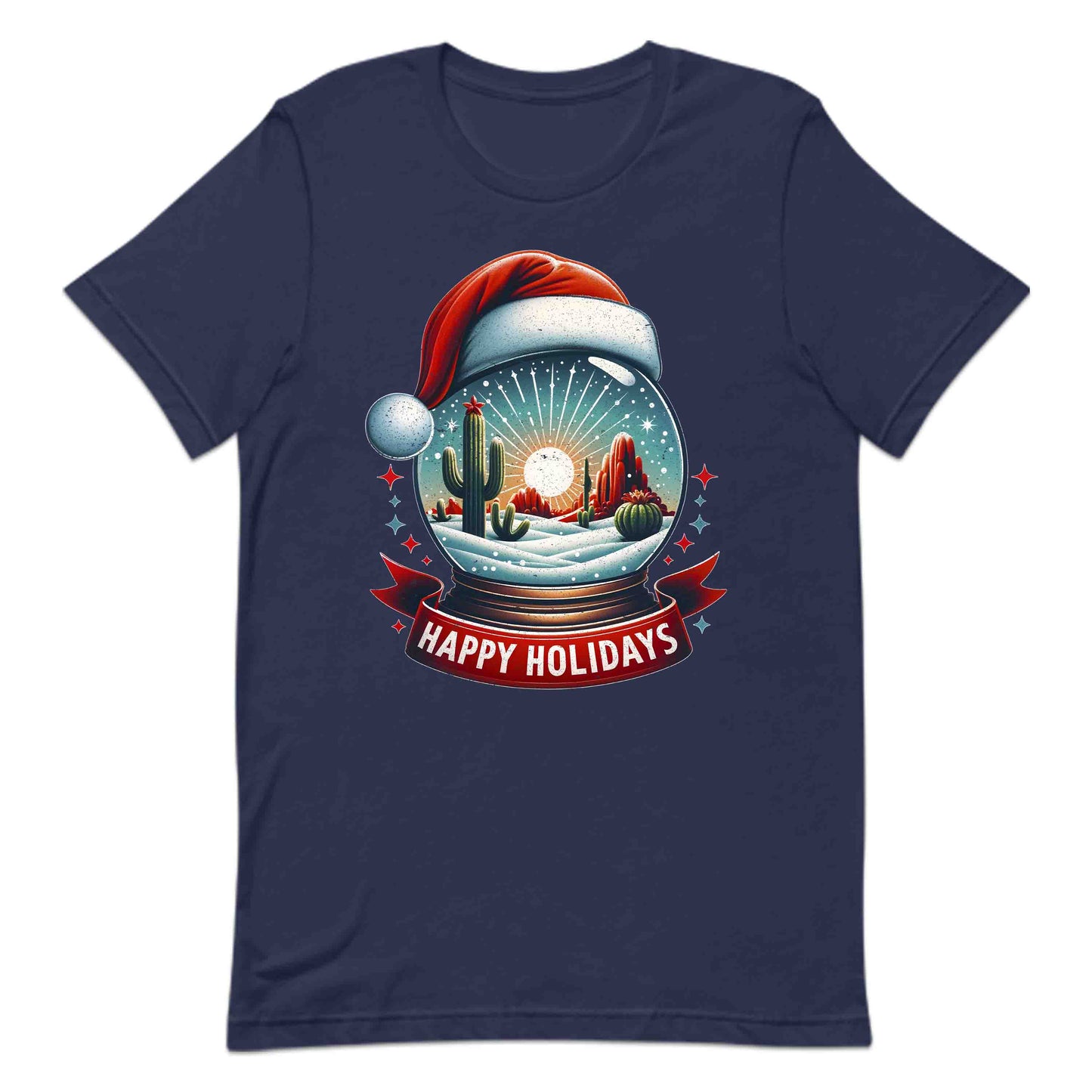 Happy Holidays Xmas Desert Snow Globe Christmas Cactus | PRODUCT CODE: HPYLDRSTCUXM