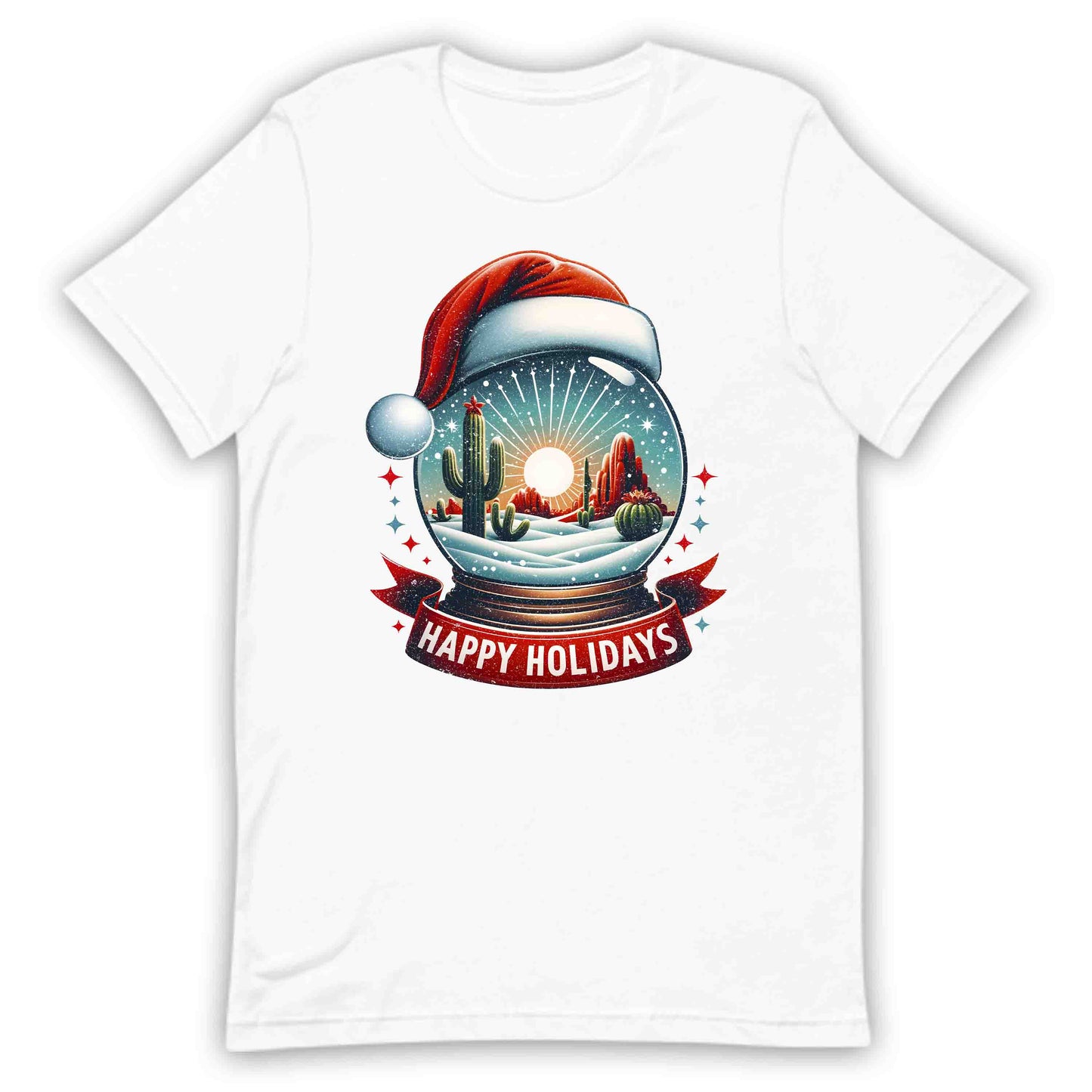 Happy Holidays Xmas Desert Snow Globe Christmas Cactus | PRODUCT CODE: HPYLDRSTCUXM