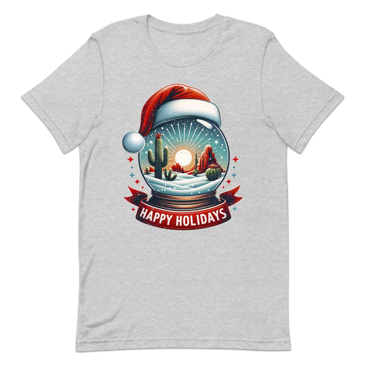 Happy Holidays Xmas Desert Snow Globe Christmas Cactus | PRODUCT CODE: HPYLDRSTCUXM