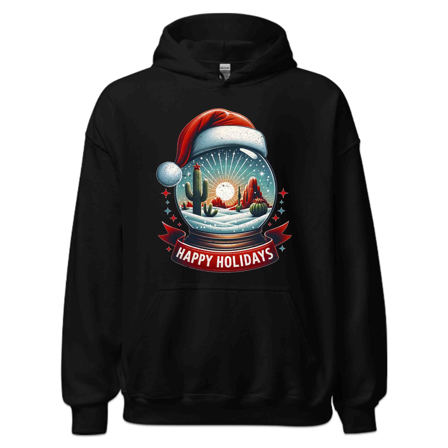 Happy Holidays Xmas Desert Snow Globe Christmas Cactus | PRODUCT CODE: HPYLDRSTCUXM