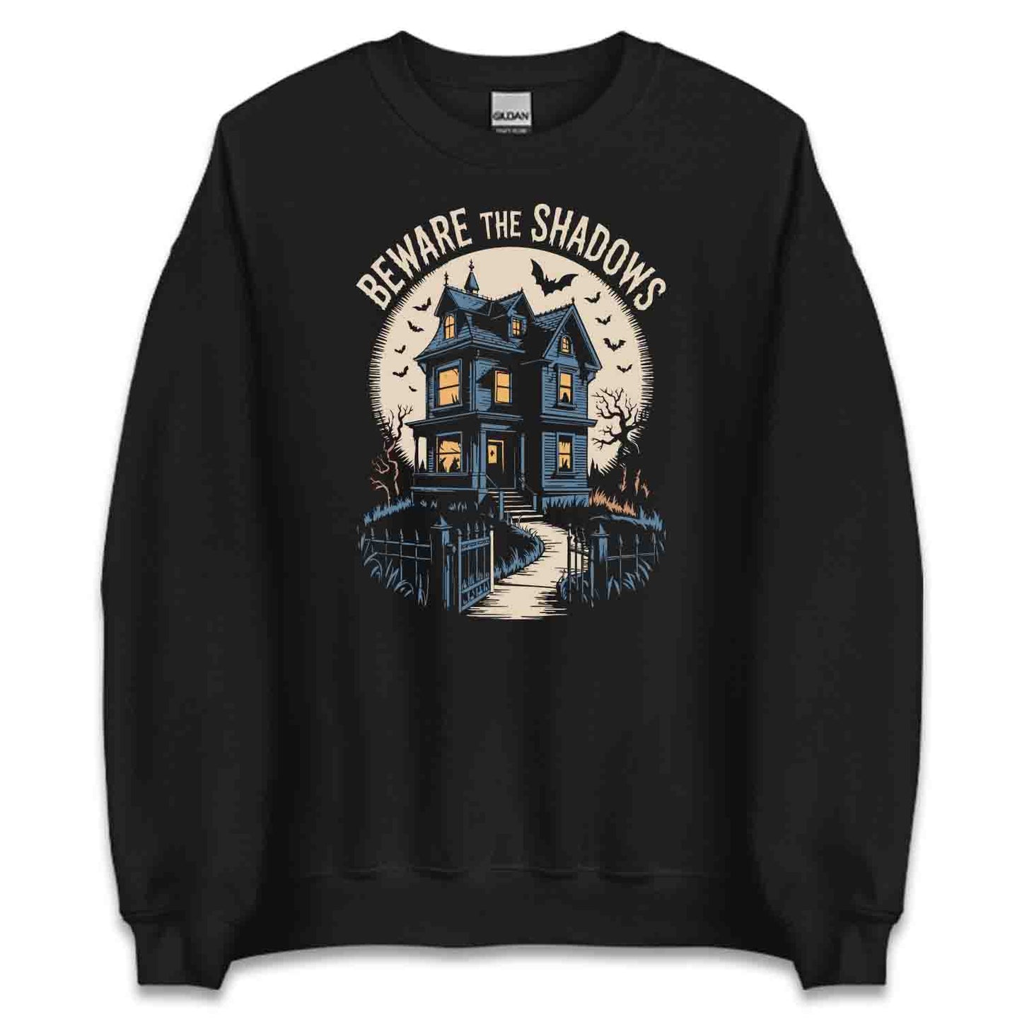 Haunted House T-Shirt, Beware Shadows Sweatshirt, Gothic Horror Hoodie | PRODUCT CODE: HSDTHJBCJW