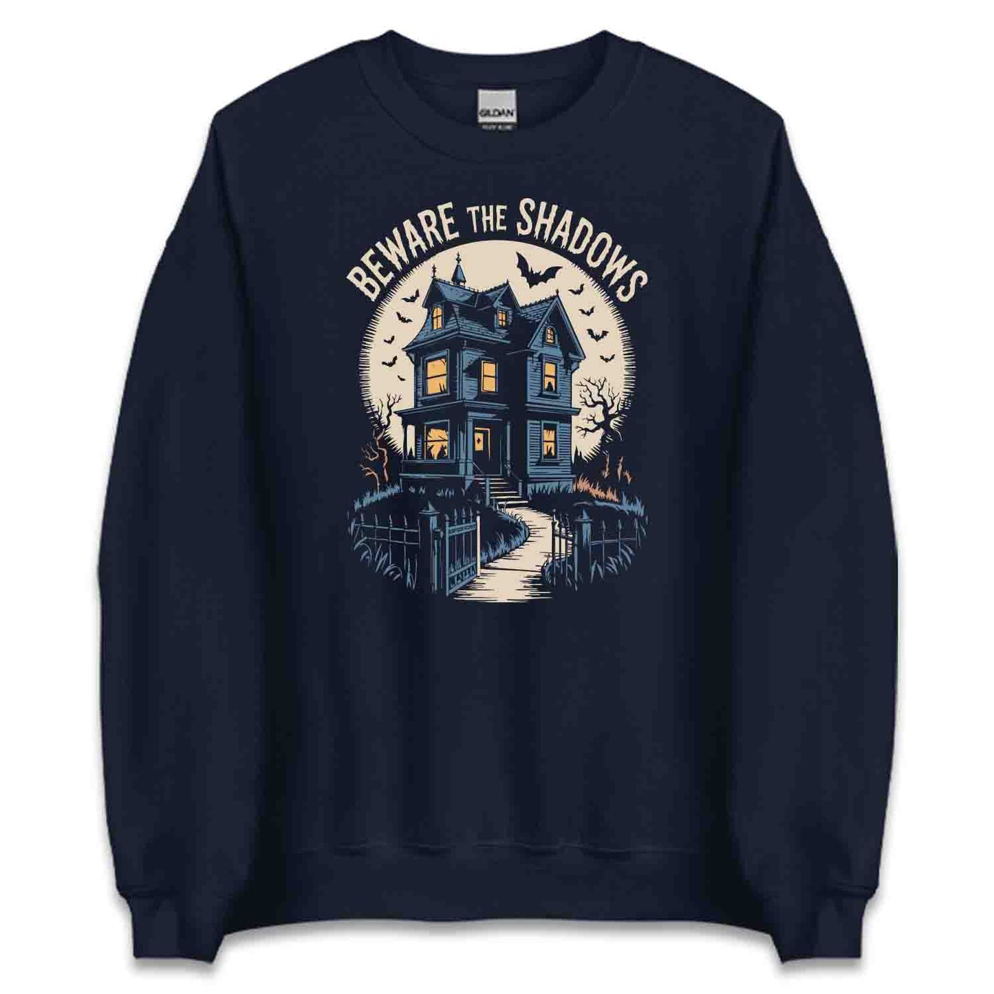 Haunted House T-Shirt, Beware Shadows Sweatshirt, Gothic Horror Hoodie | PRODUCT CODE: HSDTHJBCJW