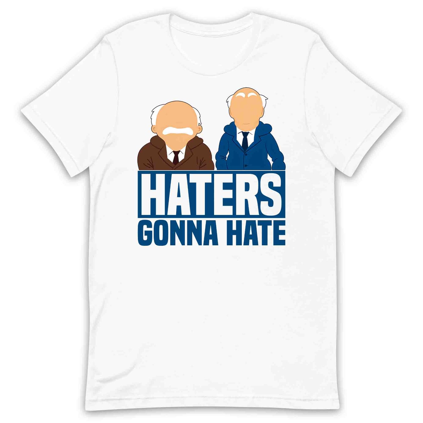Haters Gonna Hate Muppets T-Shirt, Jumper & Hoodie – Grumpy Old Men Theater Critics Meme for Sarcastic TV Fans & Movie Buffs | PRODUCT CODE: HTERWMNBK