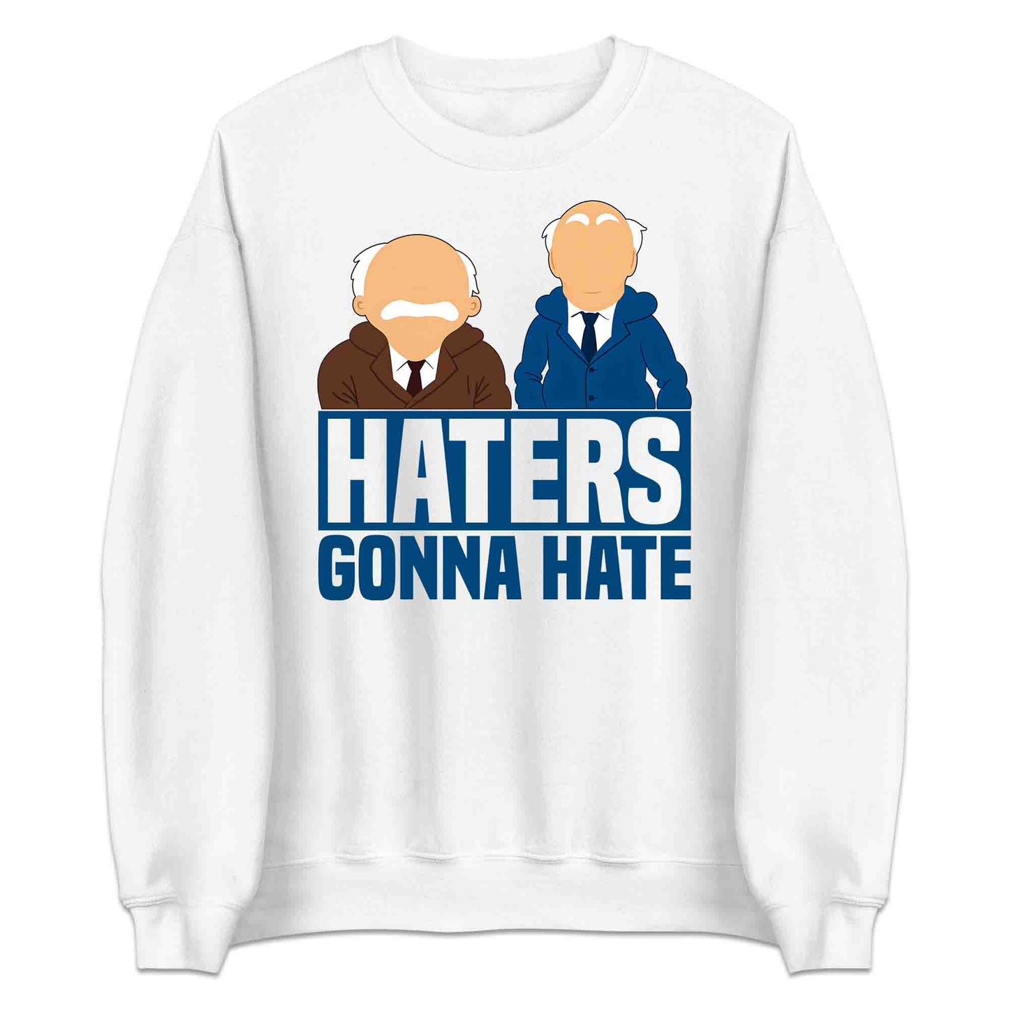 Haters Gonna Hate Muppets T-Shirt, Jumper & Hoodie – Grumpy Old Men Theater Critics Meme for Sarcastic TV Fans & Movie Buffs | PRODUCT CODE: HTERWMNBK