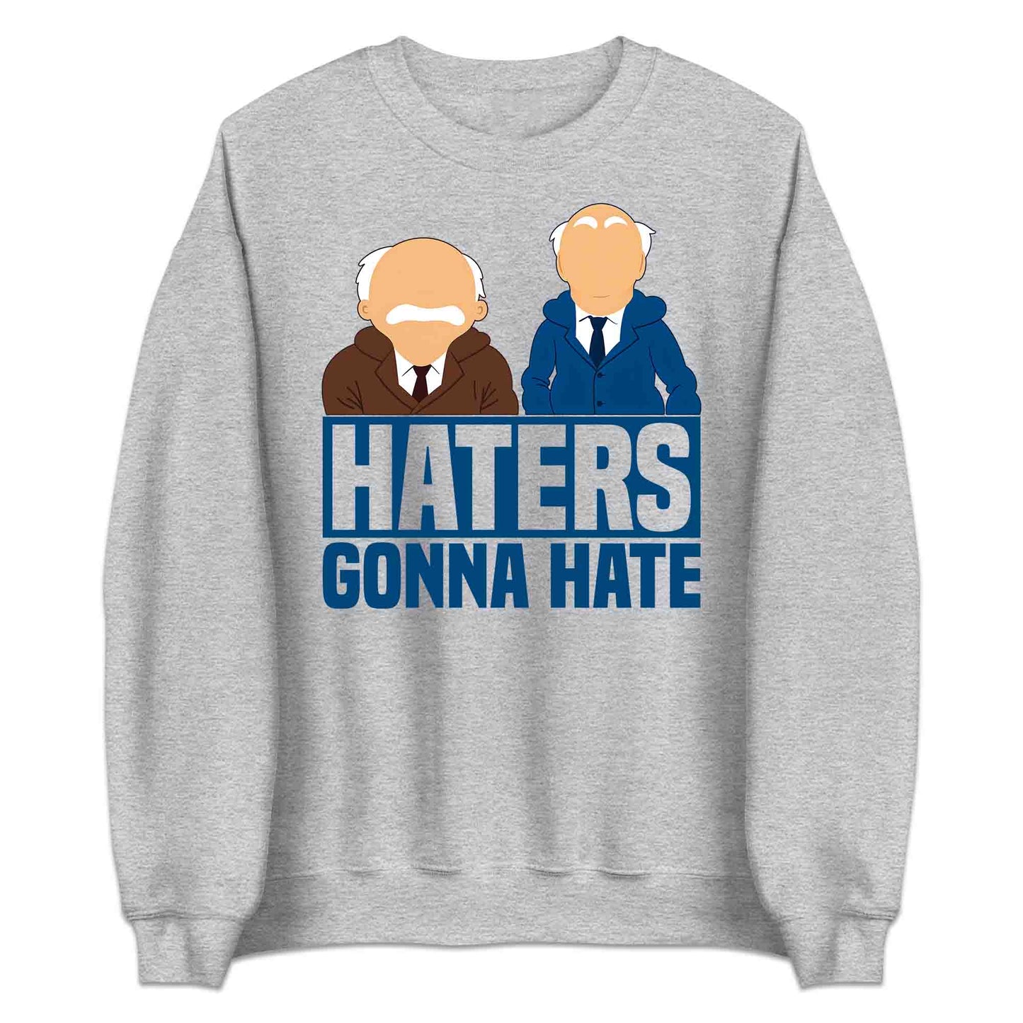 Haters Gonna Hate Muppets T-Shirt, Jumper & Hoodie – Grumpy Old Men Theater Critics Meme for Sarcastic TV Fans & Movie Buffs | PRODUCT CODE: HTERWMNBK