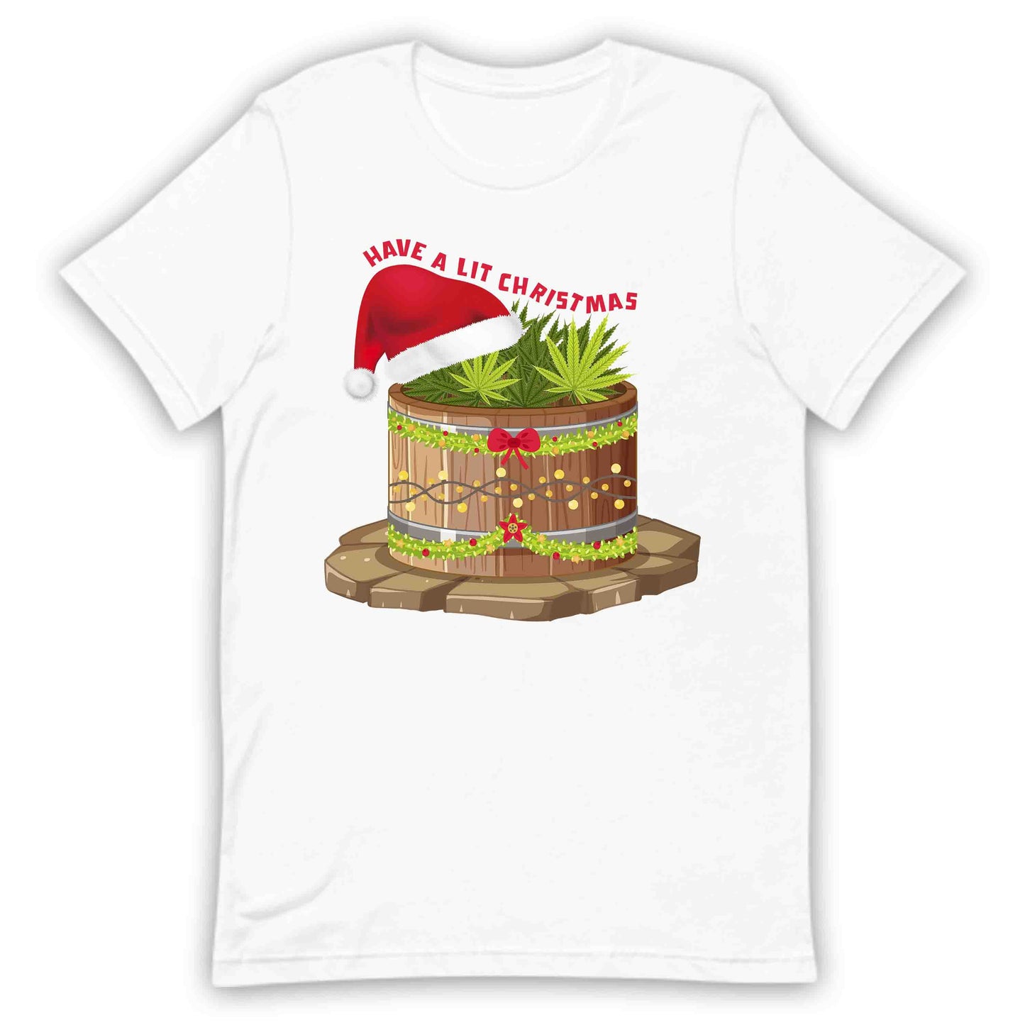 Have a Lit Christmas Cannabis Weed Xmas Funny Holiday Stoner | PRODUCT CODE: HVALTCHNBWD