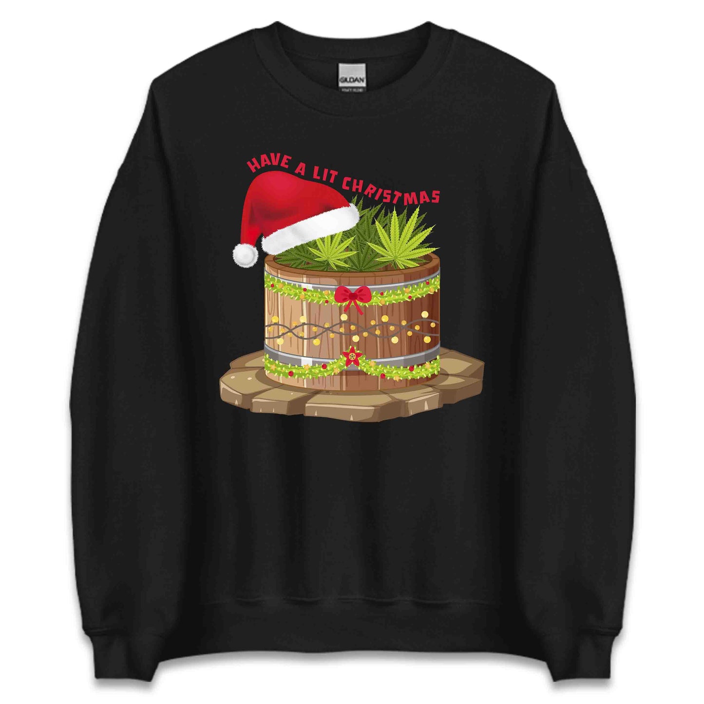 Have a Lit Christmas Cannabis Weed Xmas Funny Holiday Stoner | PRODUCT CODE: HVALTCHNBWD