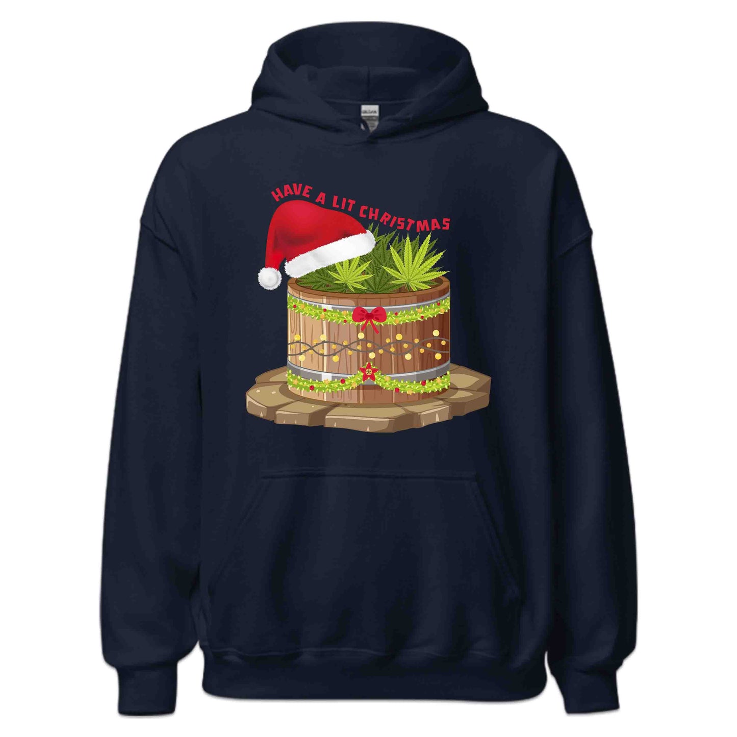 Have a Lit Christmas Cannabis Weed Xmas Funny Holiday Stoner | PRODUCT CODE: HVALTCHNBWD