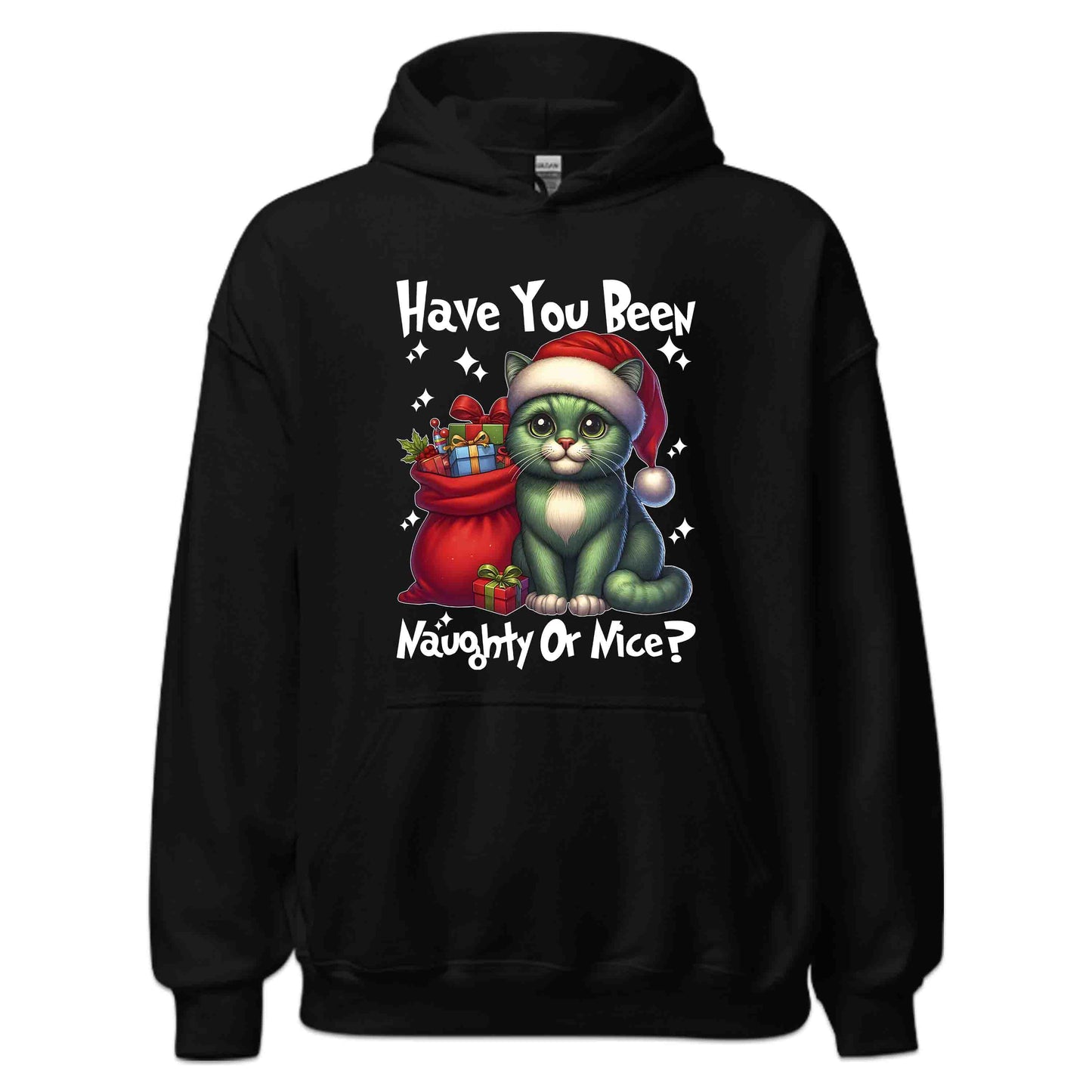 Have You Been Naughty Or Nice Christmas Green Cat Funny Xmas Kitten | PRODUCT CODE: HVYYBMGHYGR
