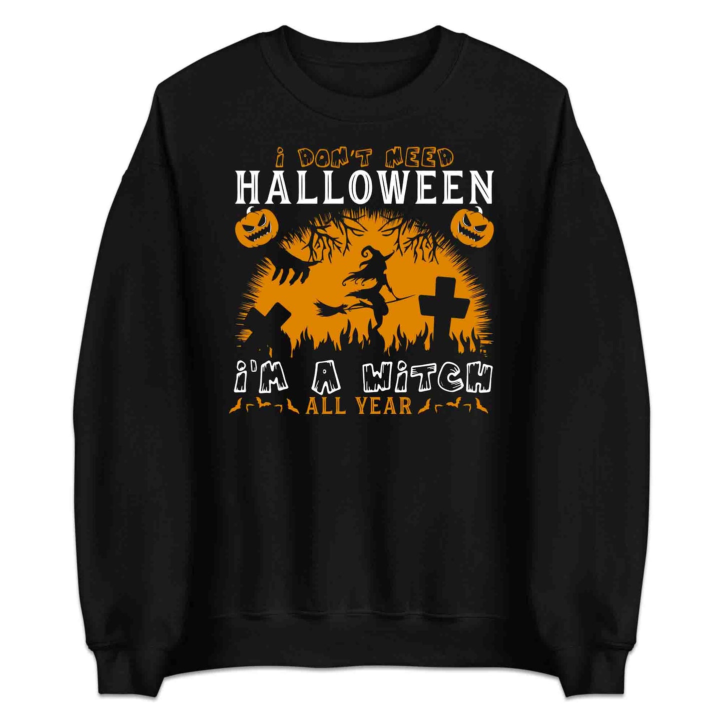 I’m a Witch All Year T-Shirt, Witchy Halloween Sweatshirt, Spooky Pumpkin Hoodie | PRODUCT CODE: IWERHJDSAN