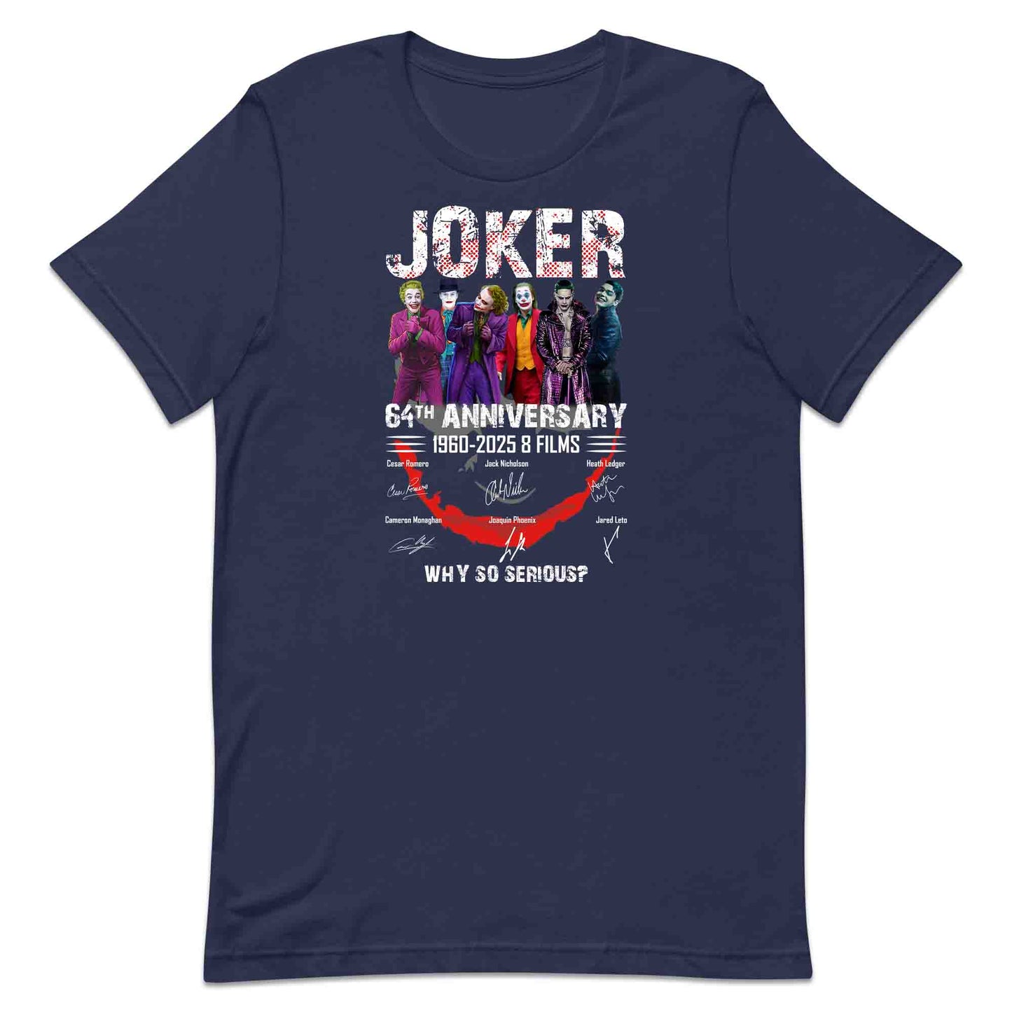 Joker 64th Anniversary T-Shirt, Jumper & Hoodie – 1960–2025 Tribute to 8 Iconic Jokers from Romero to Phoenix, DC Villain Classic | PRODUCT CODE: JASDUYRK