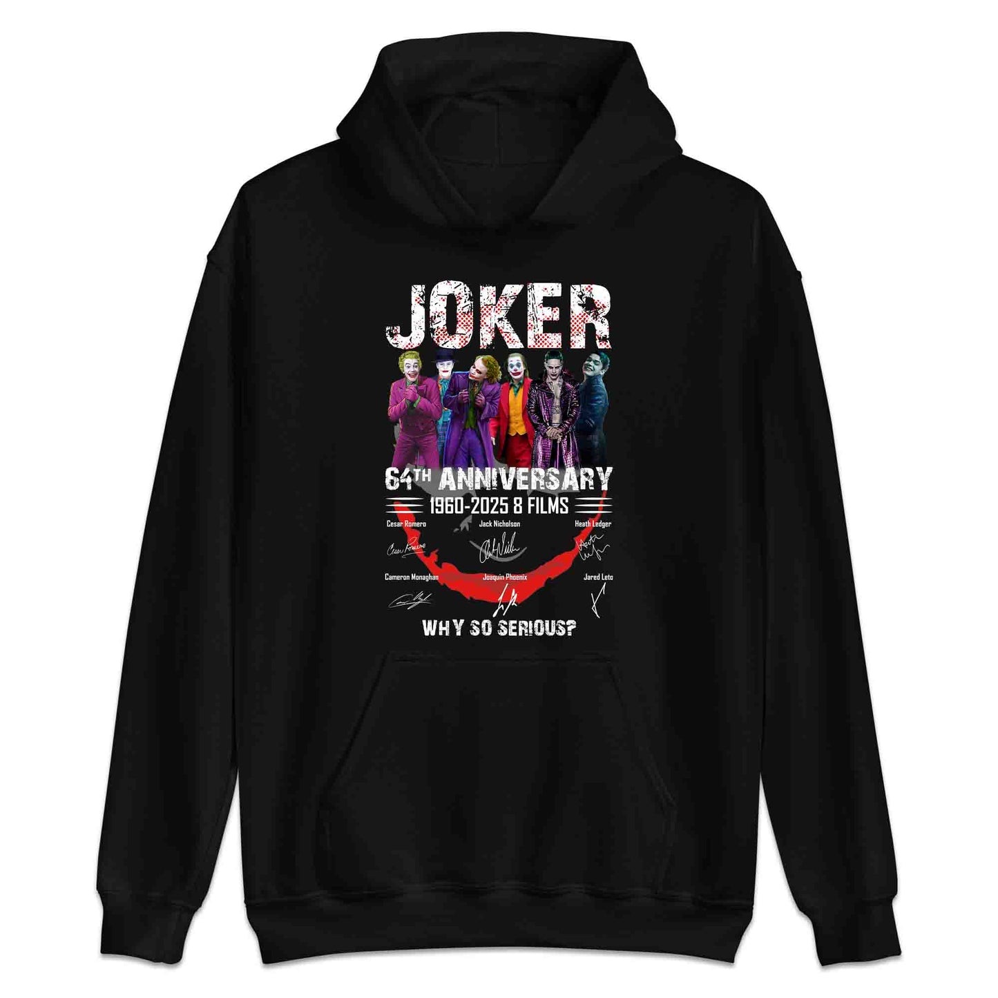 Joker 64th Anniversary T-Shirt, Jumper & Hoodie – 1960–2025 Tribute to 8 Iconic Jokers from Romero to Phoenix, DC Villain Classic | PRODUCT CODE: JASDUYRK
