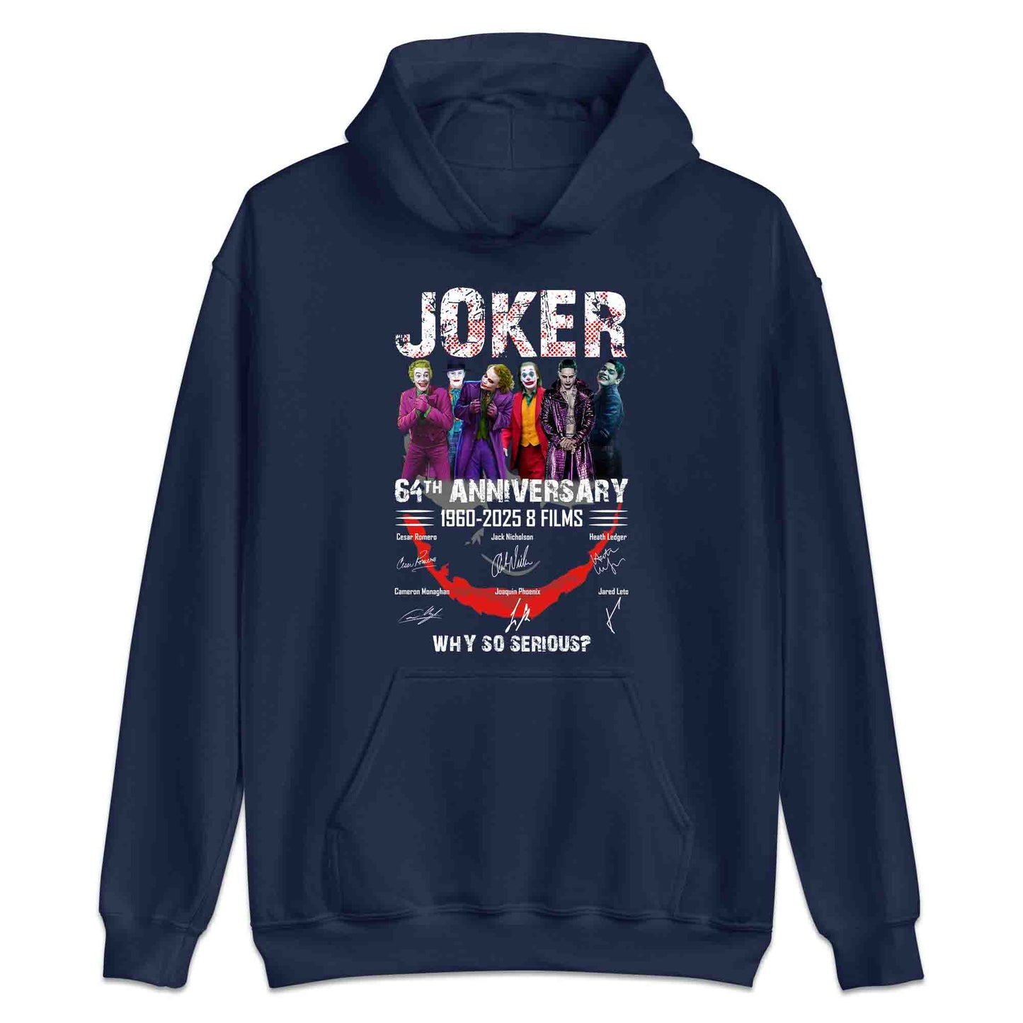 Joker 64th Anniversary T-Shirt, Jumper & Hoodie – 1960–2025 Tribute to 8 Iconic Jokers from Romero to Phoenix, DC Villain Classic | PRODUCT CODE: JASDUYRK