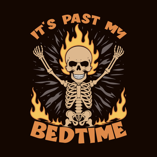 Spooky Skeleton T-Shirt, Night Owl Flaming Skull Sweatshirt, Funny Halloween Hoodie | PRODUCT CODE: JBKJSBFD