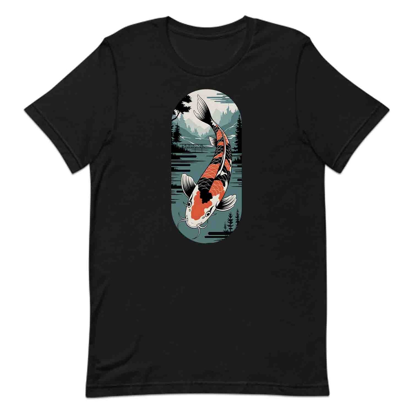 Japanese Koi Fish T-Shirt, Serene Landscape Sweatshirt, Nature-Inspired Asian Art Hoodie | PRODUCT CODE: JKWEQPODF