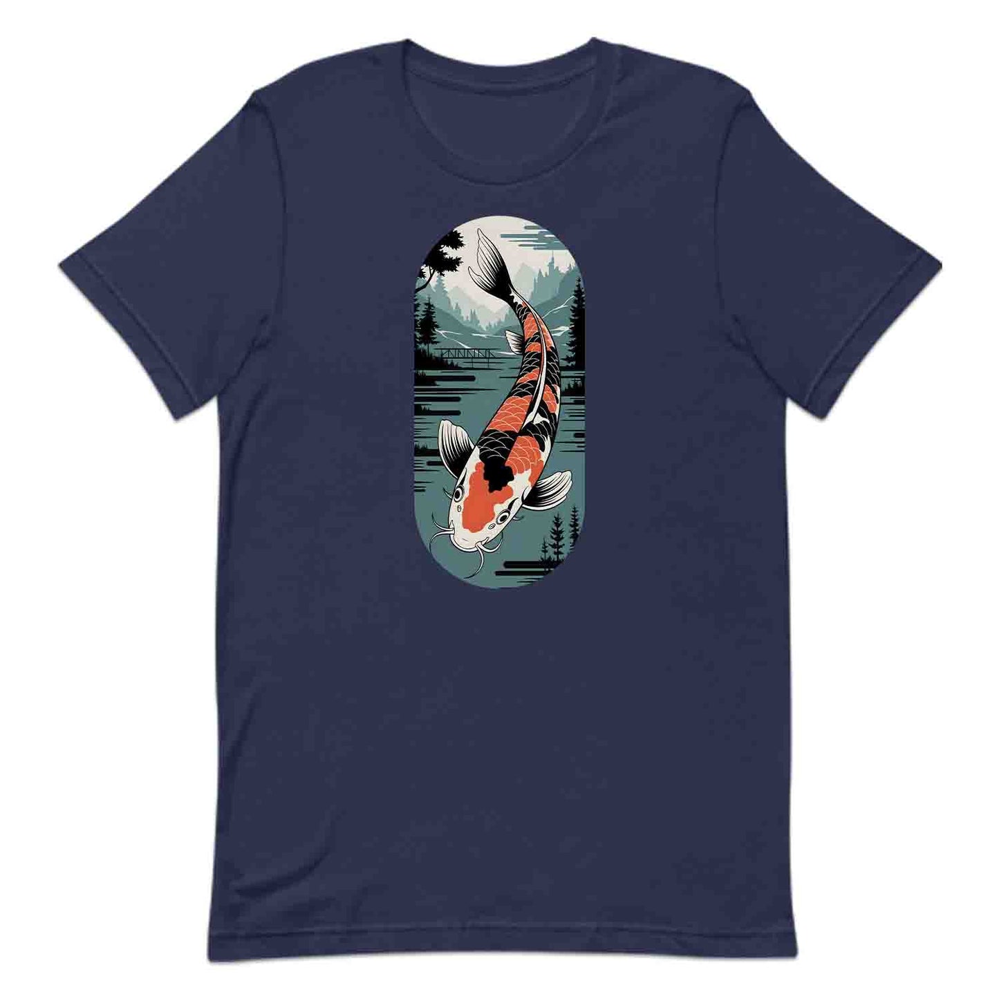 Japanese Koi Fish T-Shirt, Serene Landscape Sweatshirt, Nature-Inspired Asian Art Hoodie | PRODUCT CODE: JKWEQPODF