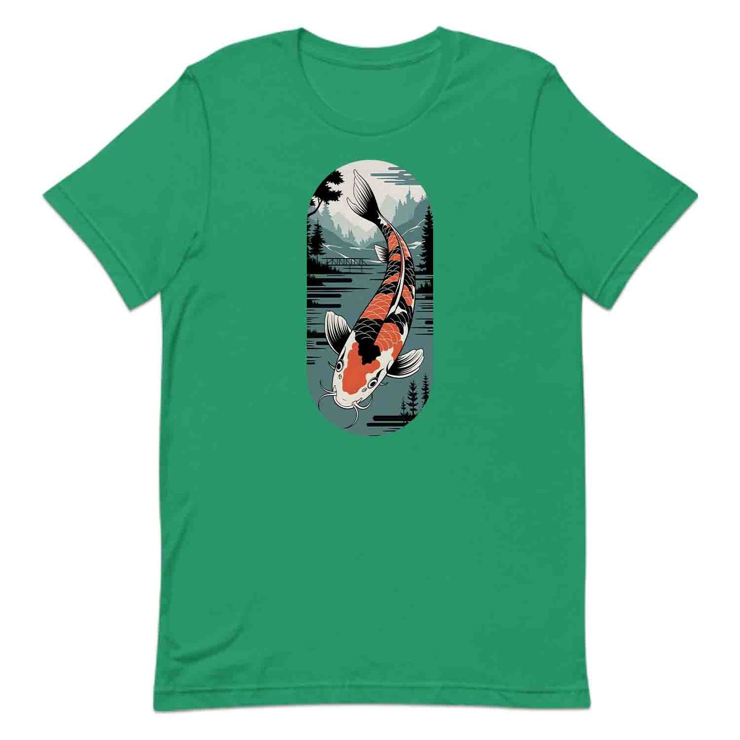 Japanese Koi Fish T-Shirt, Serene Landscape Sweatshirt, Nature-Inspired Asian Art Hoodie | PRODUCT CODE: JKWEQPODF