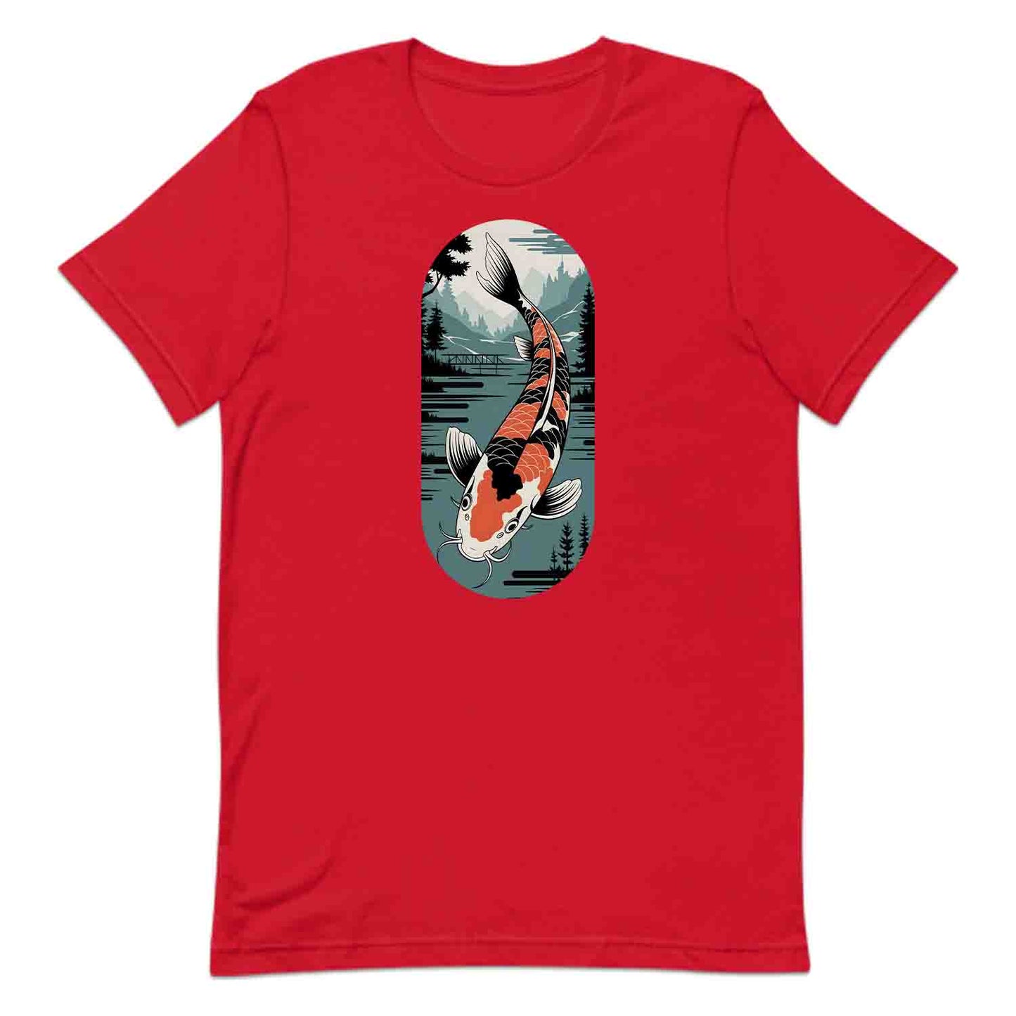 Japanese Koi Fish T-Shirt, Serene Landscape Sweatshirt, Nature-Inspired Asian Art Hoodie | PRODUCT CODE: JKWEQPODF