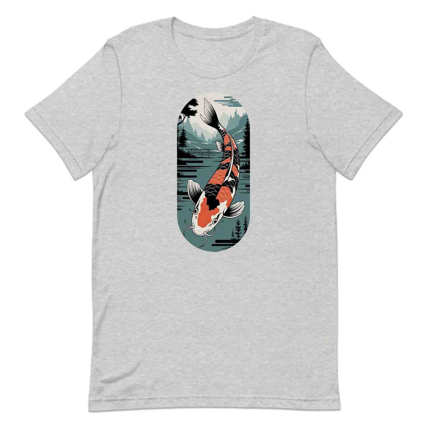 Japanese Koi Fish T-Shirt, Serene Landscape Sweatshirt, Nature-Inspired Asian Art Hoodie | PRODUCT CODE: JKWEQPODF
