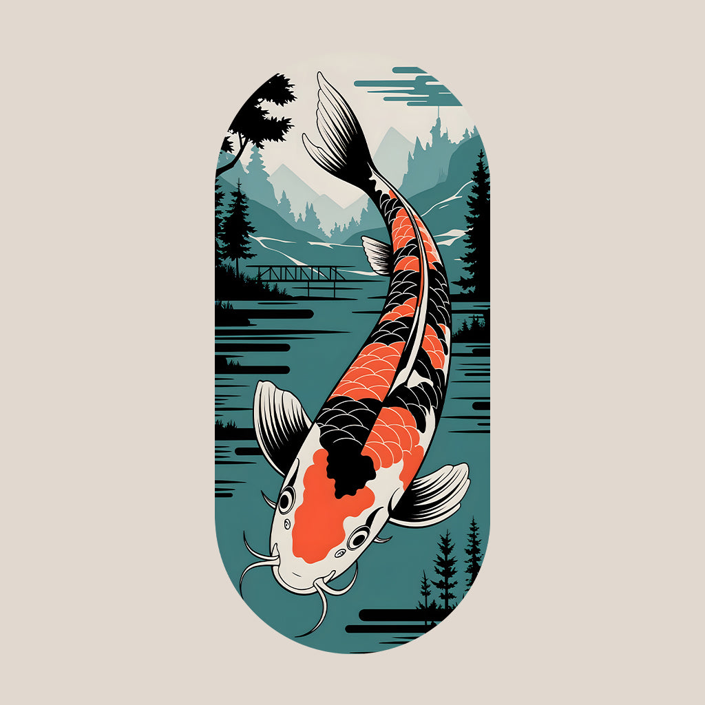 Japanese Koi Fish T-Shirt, Serene Landscape Sweatshirt, Nature-Inspired Asian Art Hoodie | PRODUCT CODE: JKWEQPODF