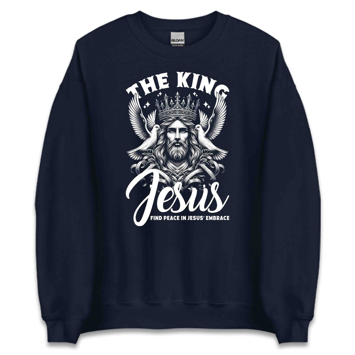 Jesus King Jesus with Crown and Doves Faith-Inspired Christian | PRODUCT CODE: JSKNGCRWNDV