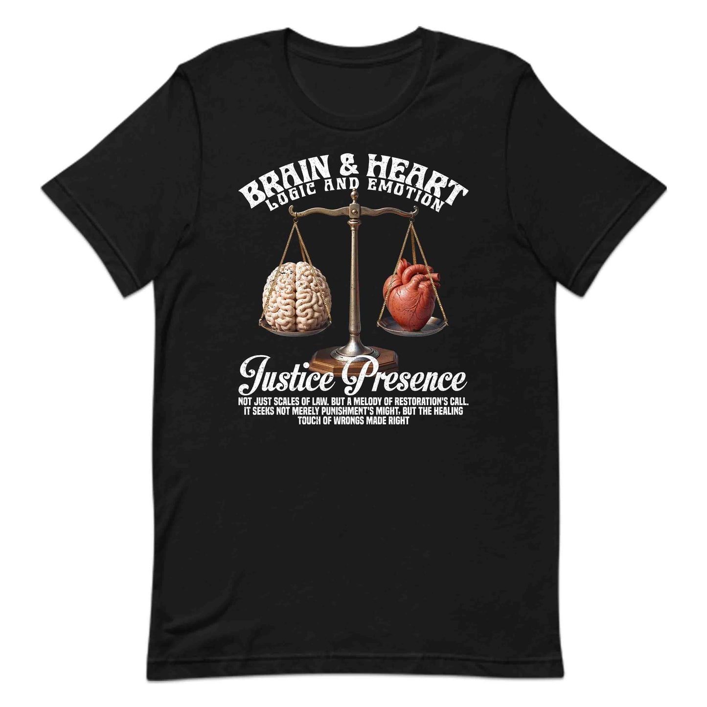 Justice Themed Inspiring Brain and Heart Balancing Logic & Emotion | PRODUCT CODE: JTUHMDBLCNHR