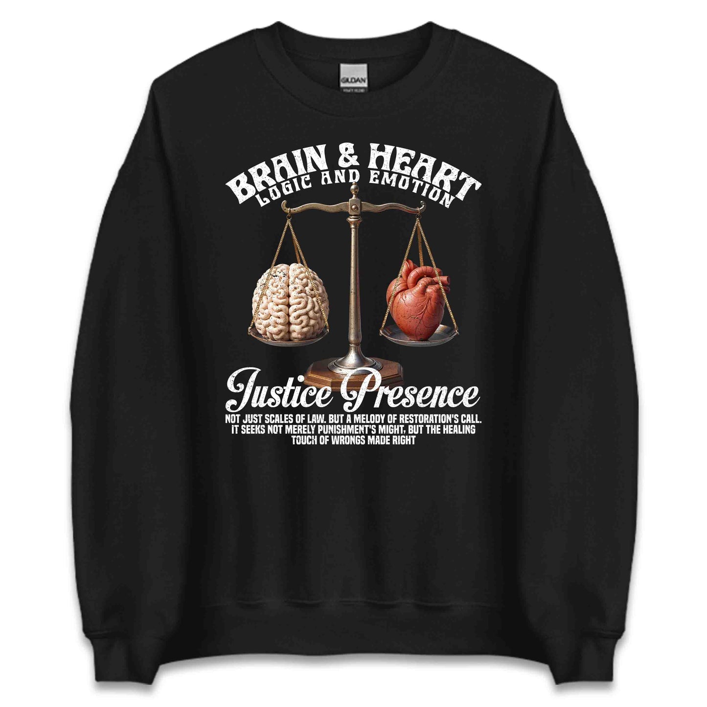 Justice Themed Inspiring Brain and Heart Balancing Logic & Emotion | PRODUCT CODE: JTUHMDBLCNHR