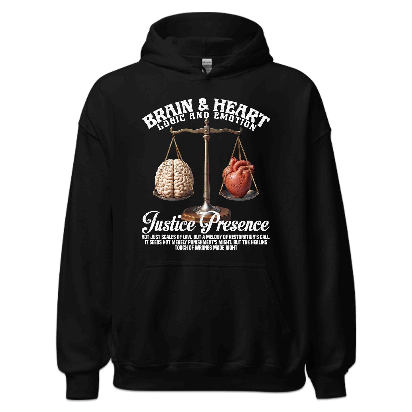Justice Themed Inspiring Brain and Heart Balancing Logic & Emotion | PRODUCT CODE: JTUHMDBLCNHR