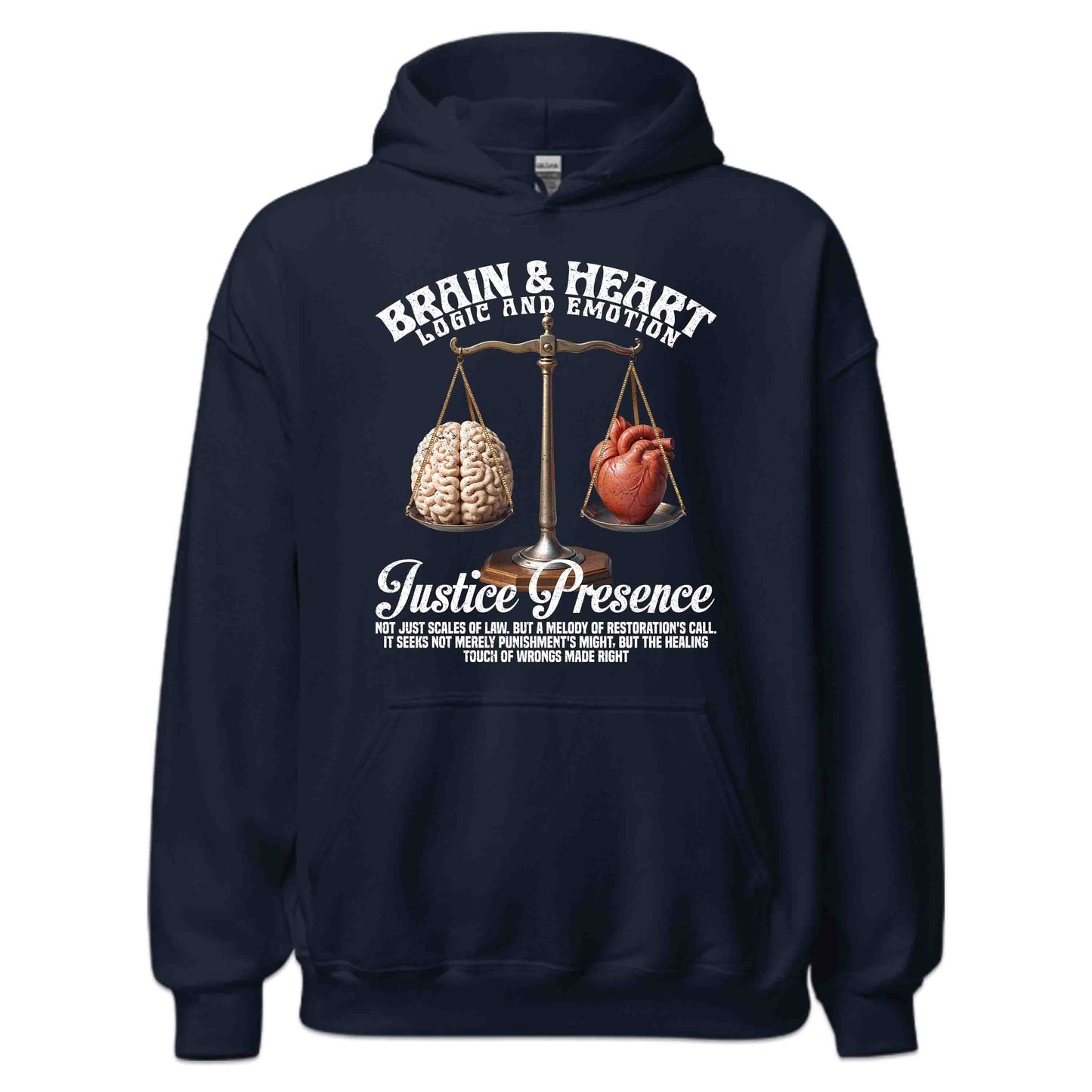 Justice Themed Inspiring Brain and Heart Balancing Logic & Emotion | PRODUCT CODE: JTUHMDBLCNHR