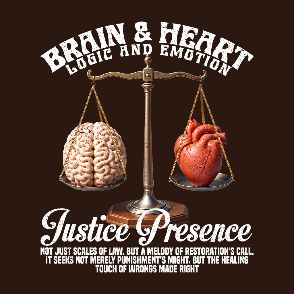 Justice Themed Inspiring Brain and Heart Balancing Logic & Emotion | PRODUCT CODE: JTUHMDBLCNHR