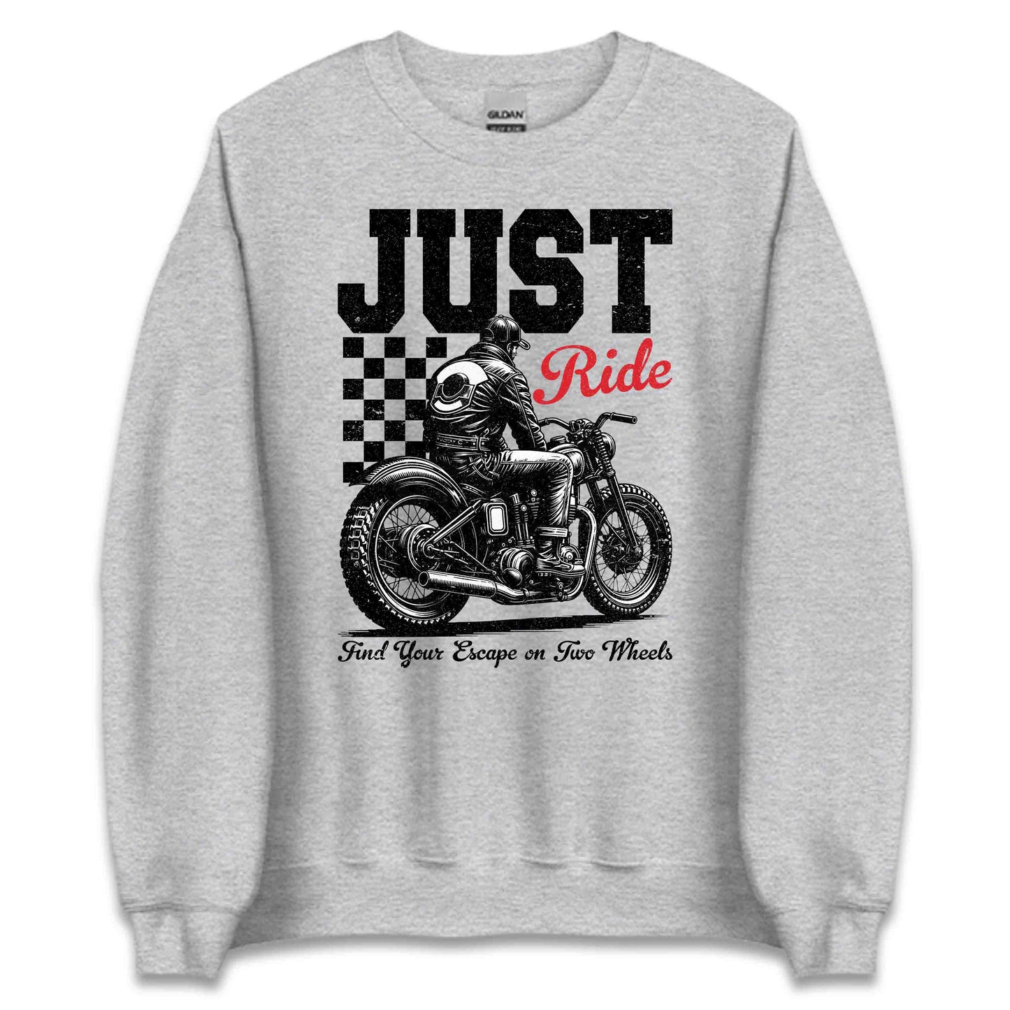 Just Ride Retro Biker Vintage Motorcycle Two-Wheel Adventure | PRODUCT CODE: JTURDTBKEBNM