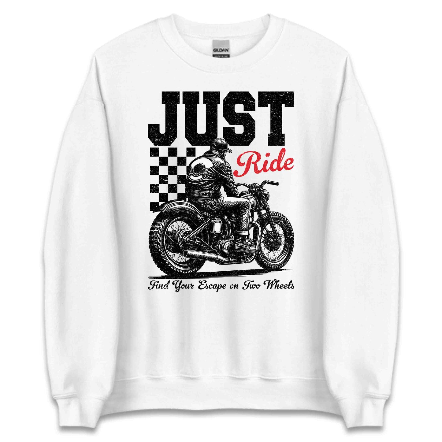 Just Ride Retro Biker Vintage Motorcycle Two-Wheel Adventure | PRODUCT CODE: JTURDTBKEBNM