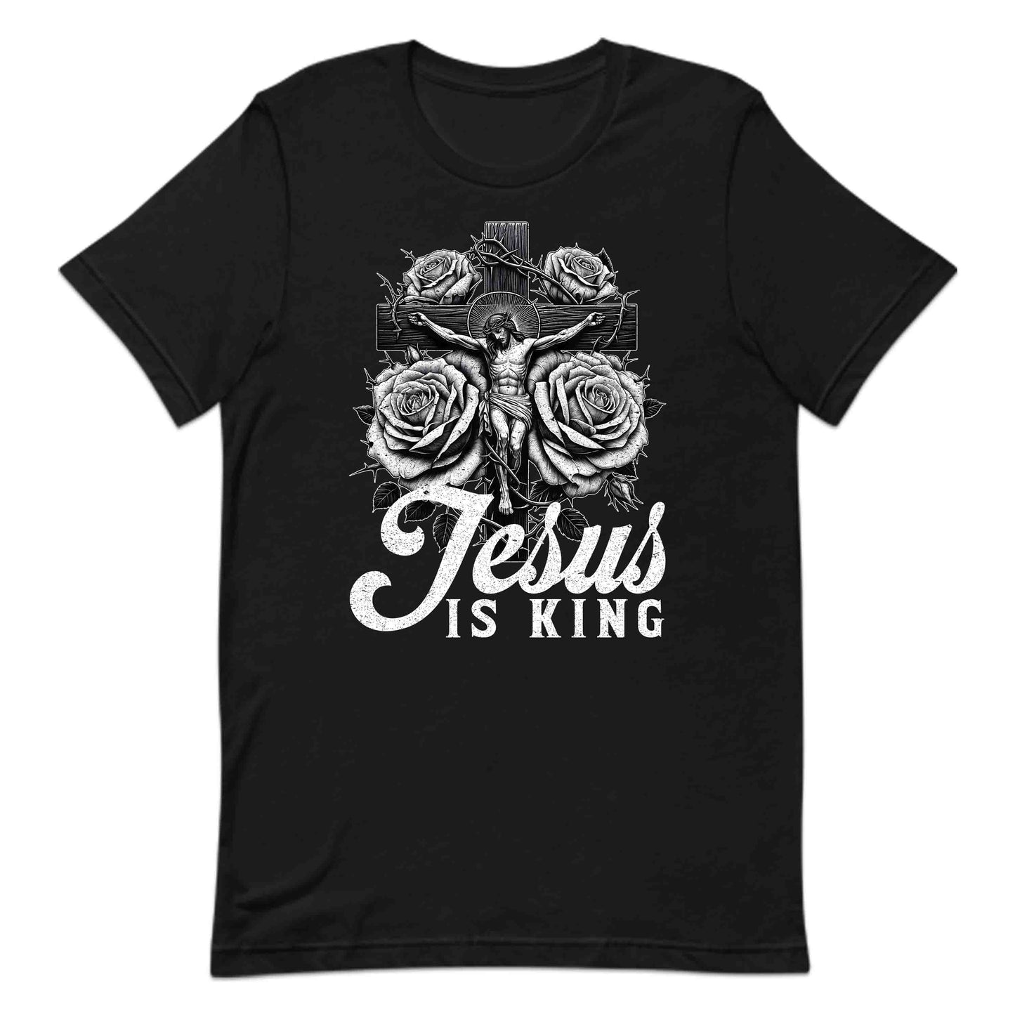 Jesus Is King Roses & Crucifixion Inspiring Christian | PRODUCT CODE: JUESROCRFTNP